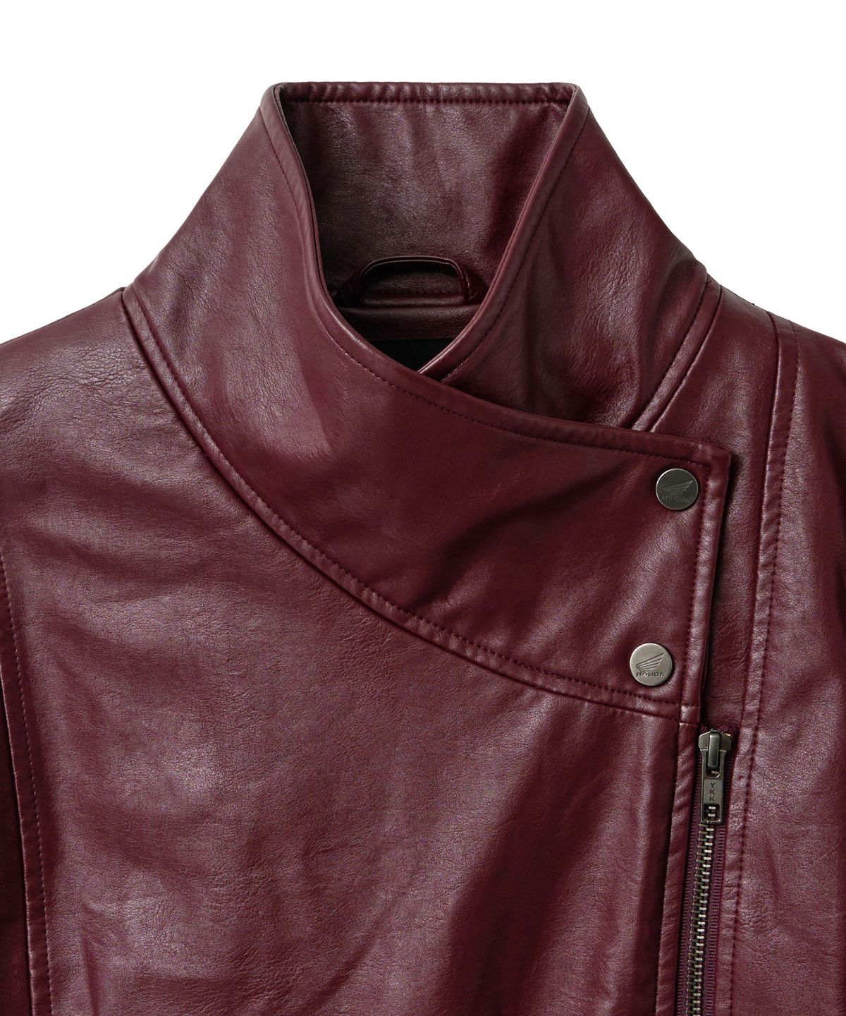 핍스 모터사이클(PHYPS MOTORCYCLE) Women Rider Leather Jacket Burgundy