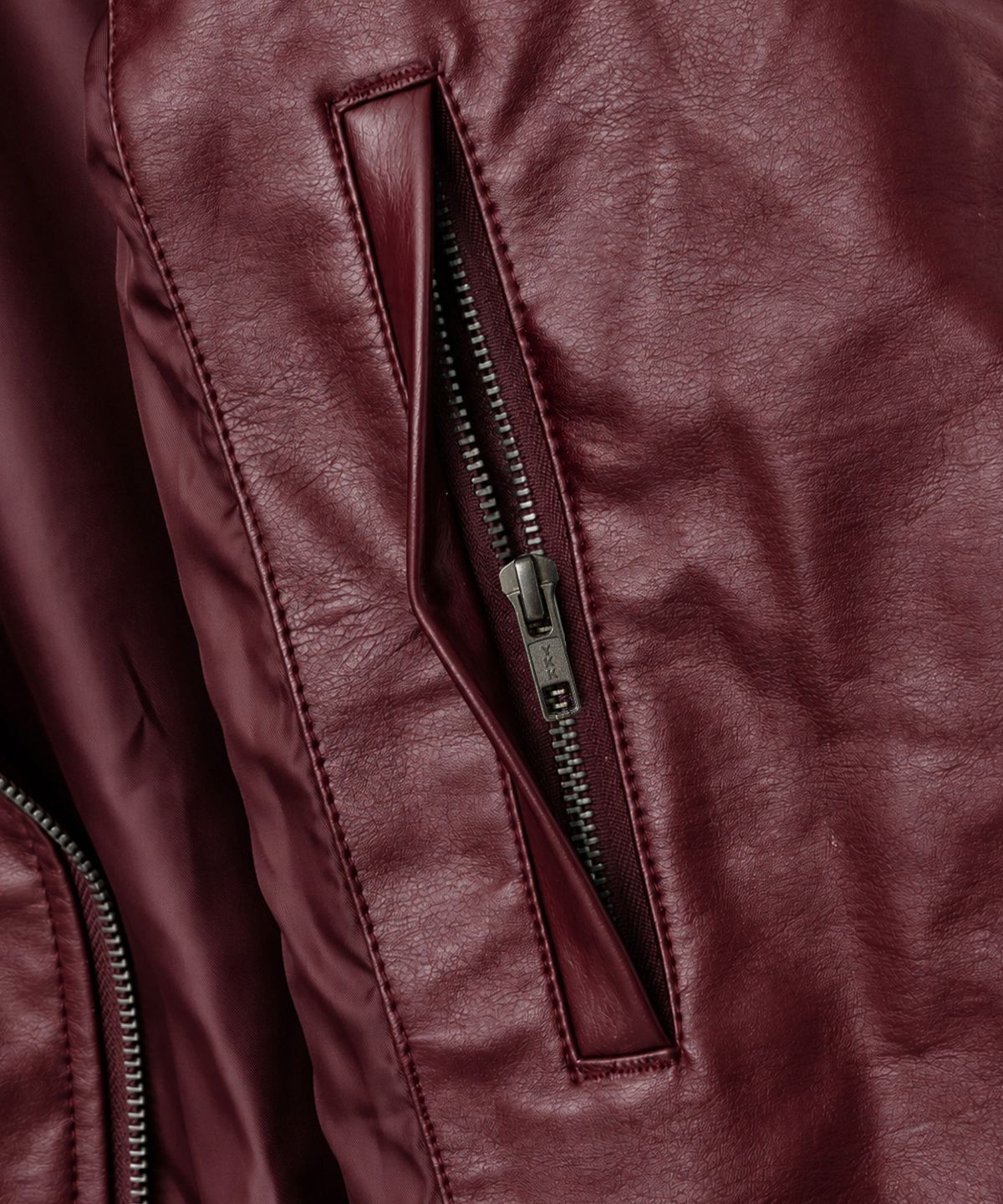 핍스 모터사이클(PHYPS MOTORCYCLE) Women Rider Leather Jacket Burgundy