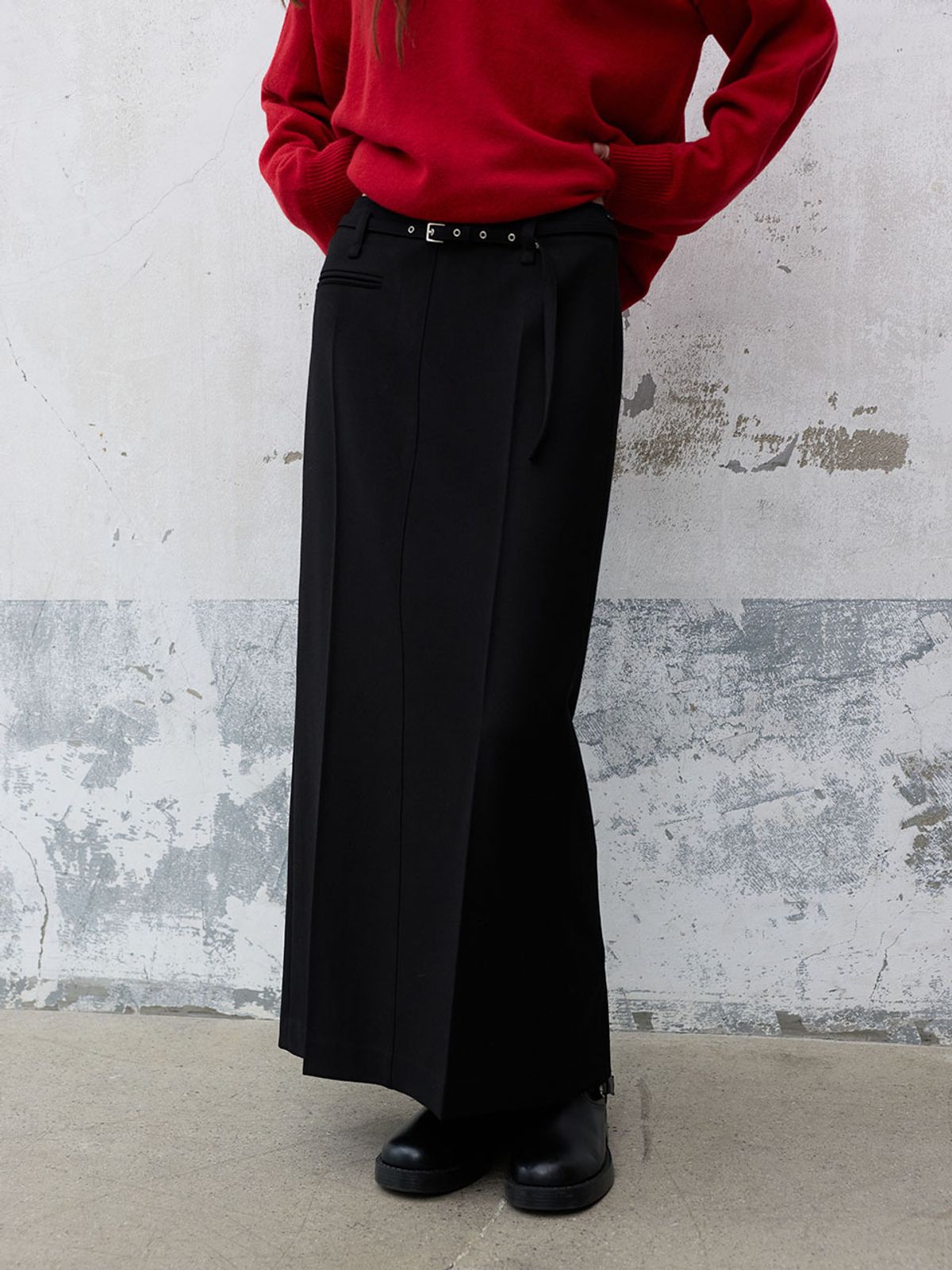 레이브(RAIVE) Belted H-line Long Skirt VW6AS984_2color