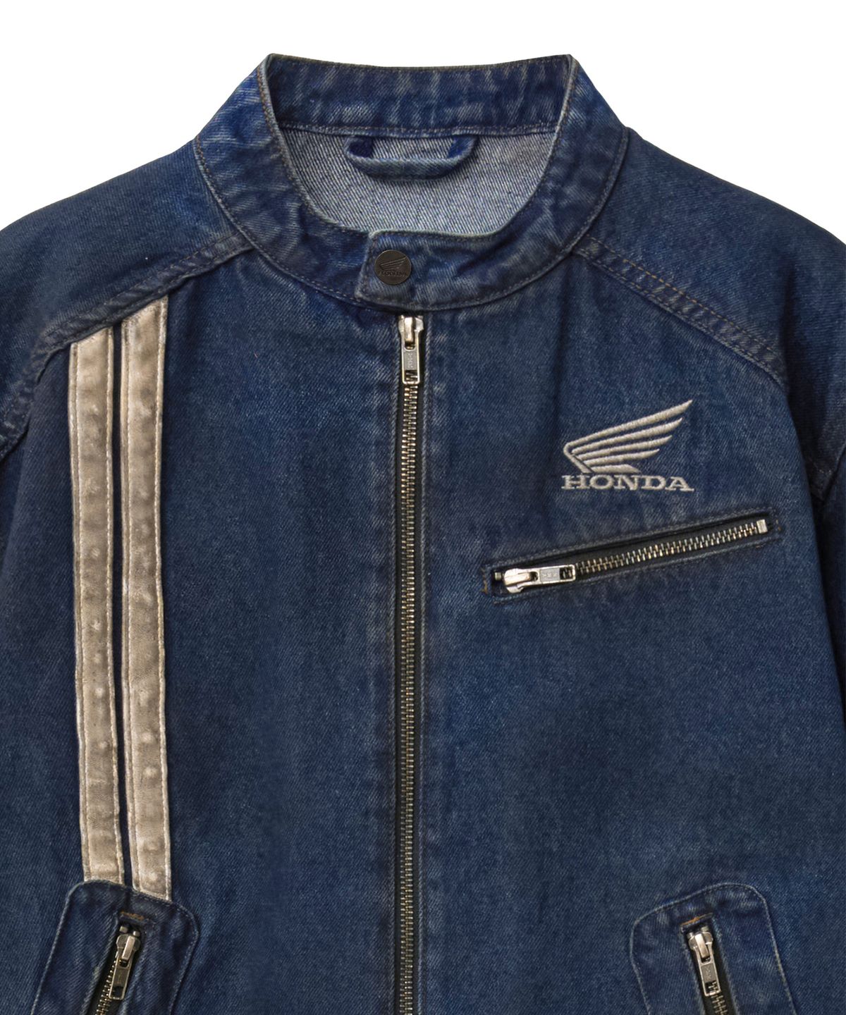 핍스 모터사이클(PHYPS MOTORCYCLE) Biker Denim Trucker Zip-Up Jacket Navy