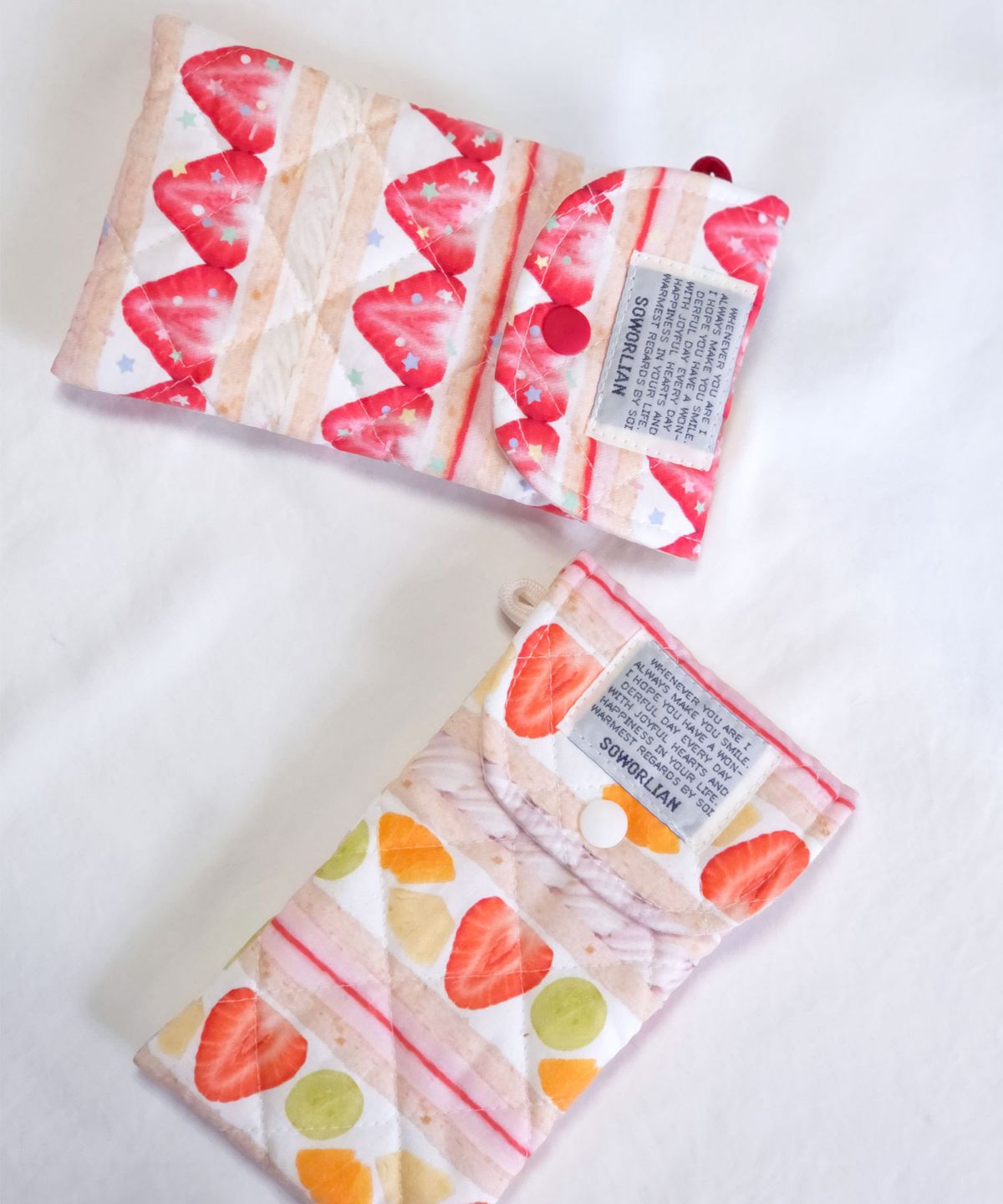 소월리안(SOWORLIAN) 똑딱필통 펜슬파우치_Fruit Sando Strawberry, Fruit Mix