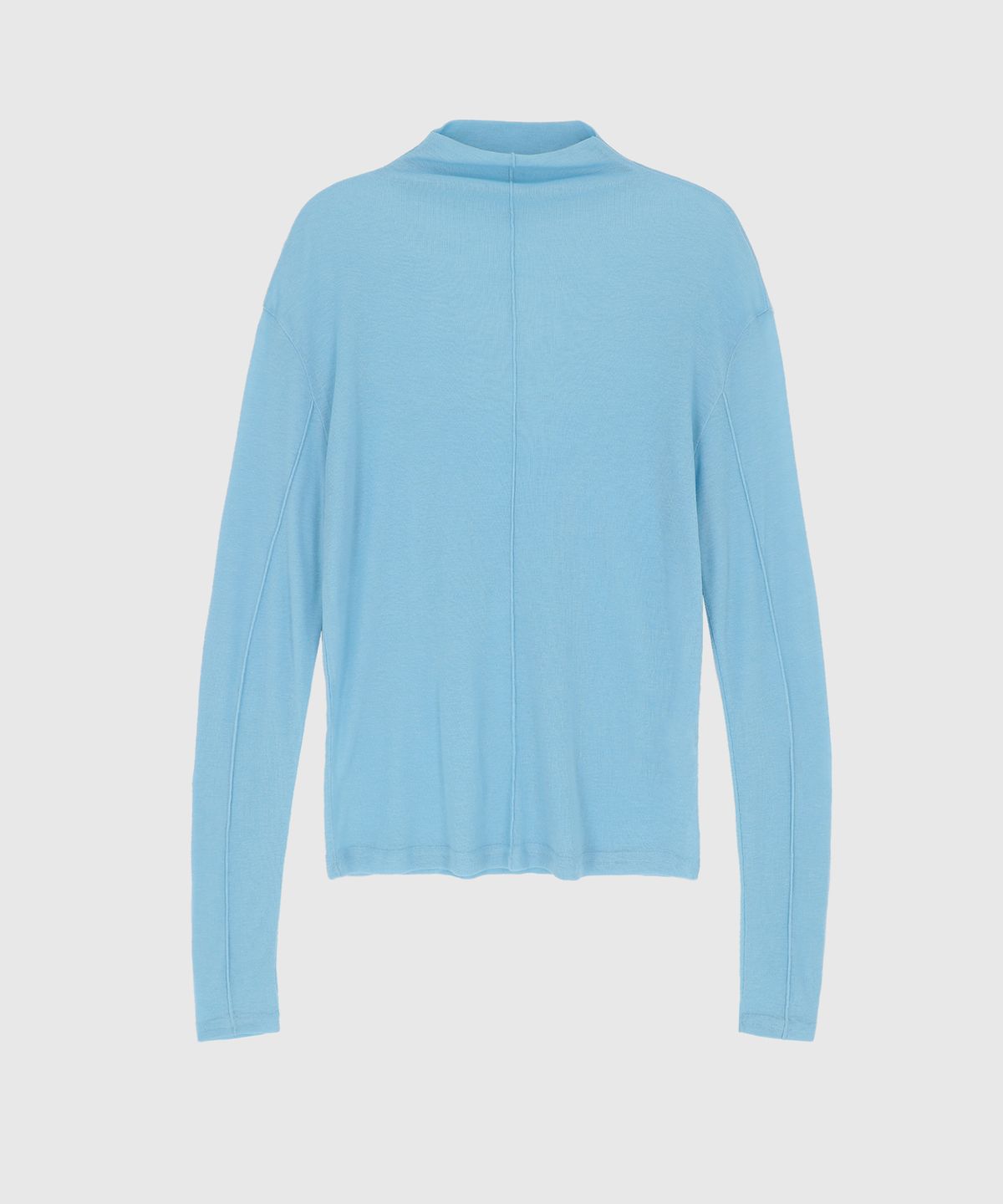 시그레이트(SIGREAT) SHEER MOCK-NECK PIN-TUCK TEE_BLUE