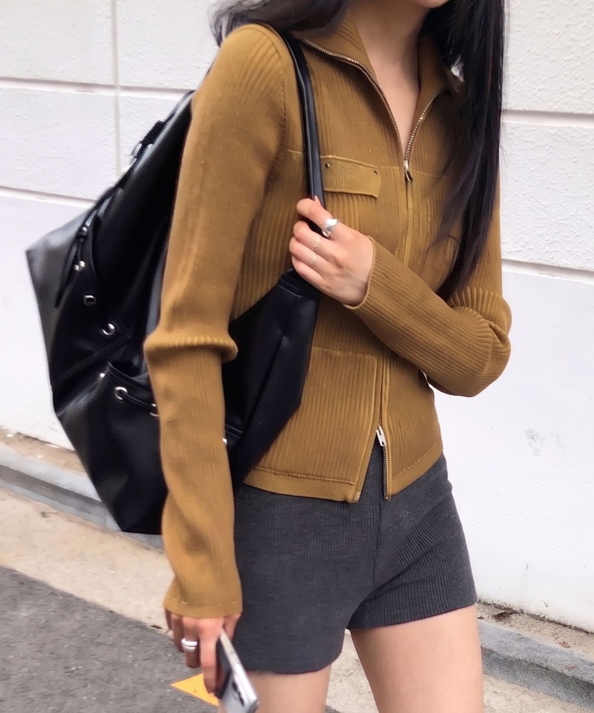 레이브(RAIVE) Ribbed Zip-up Knit VK6AD982_2color
