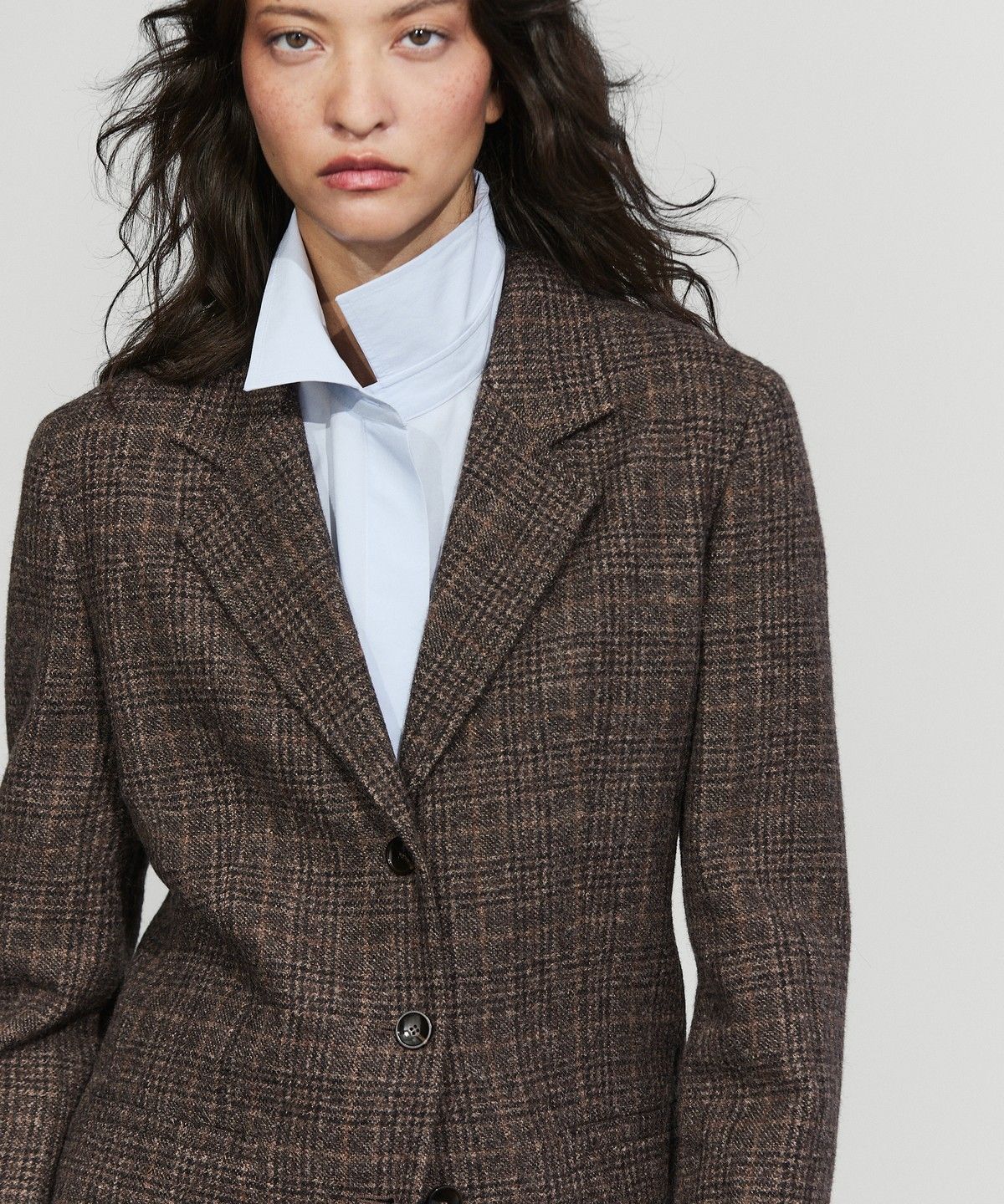 마시모두띠(MASSIMO DUTTI) 100% 울 체크 블레이저