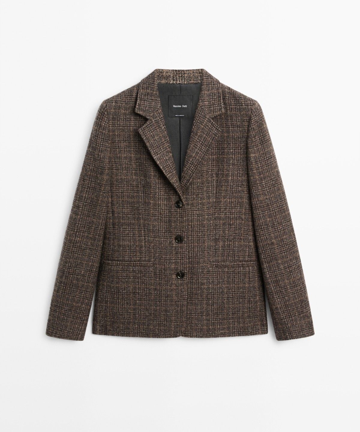 마시모두띠(MASSIMO DUTTI) 100% 울 체크 블레이저