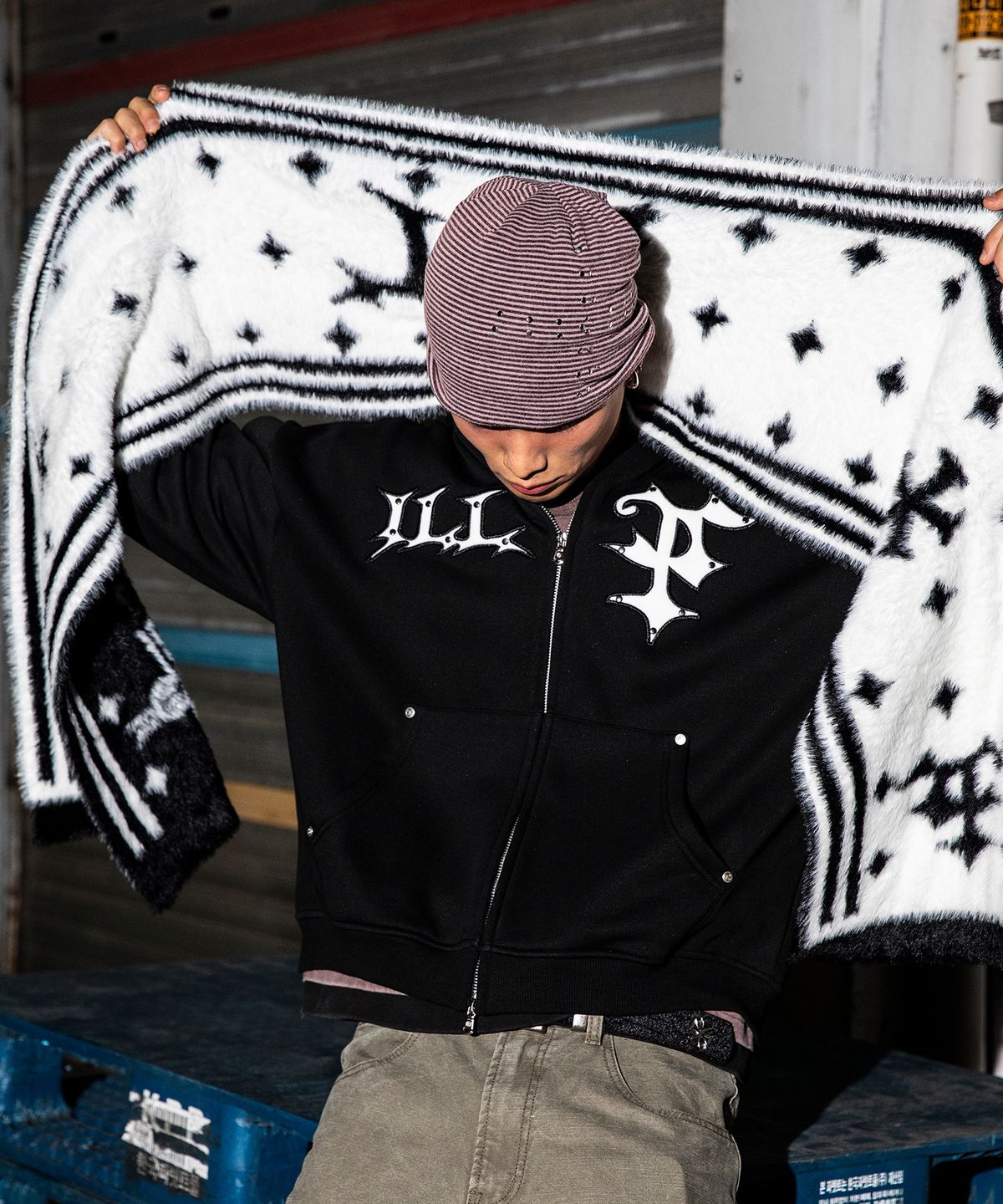엑스톤즈(XTONZ) XF019 루프 리버시블 소프트 헤어리 머플러 (BLACK)