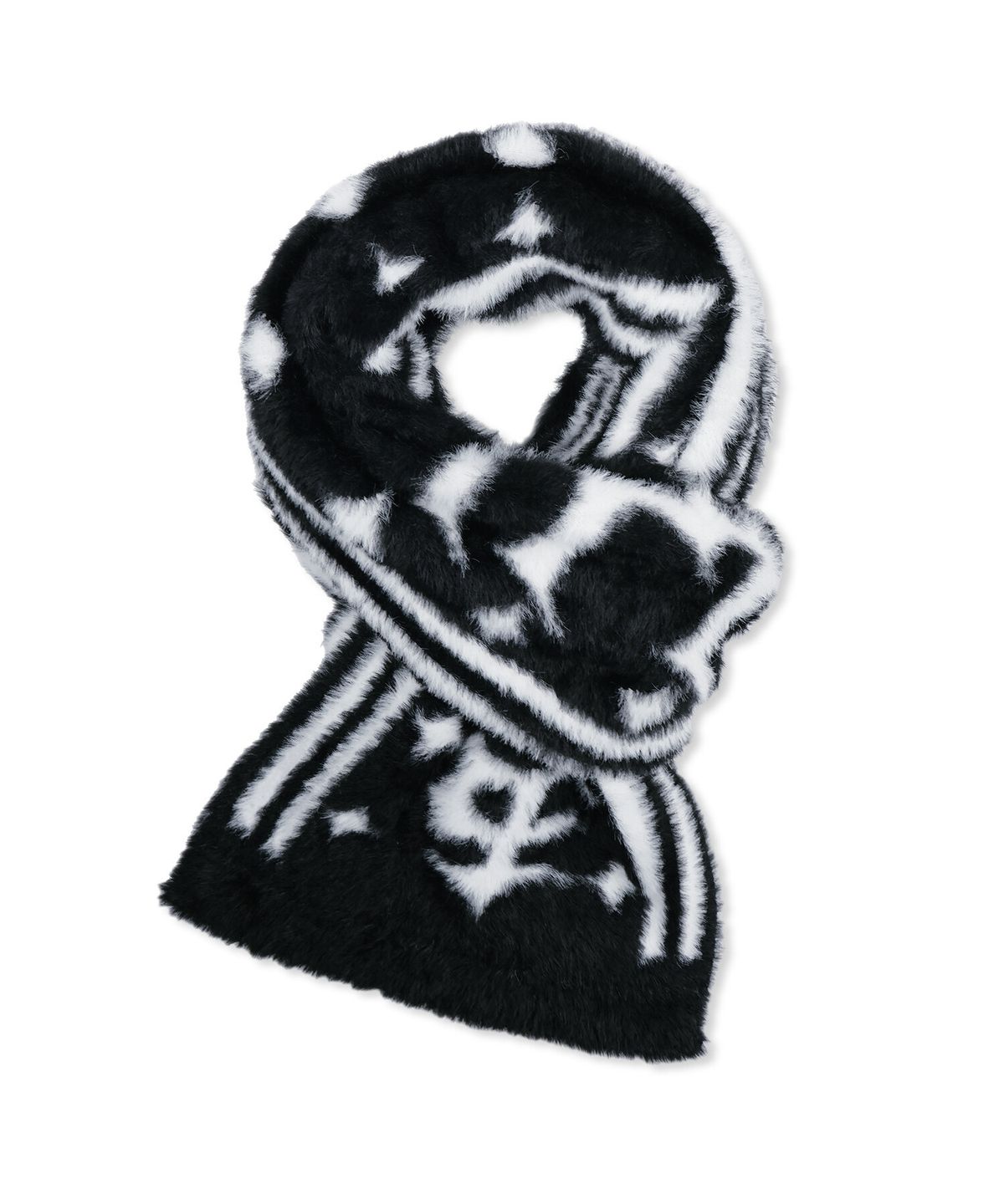 엑스톤즈(XTONZ) XF019 루프 리버시블 소프트 헤어리 머플러 (BLACK)