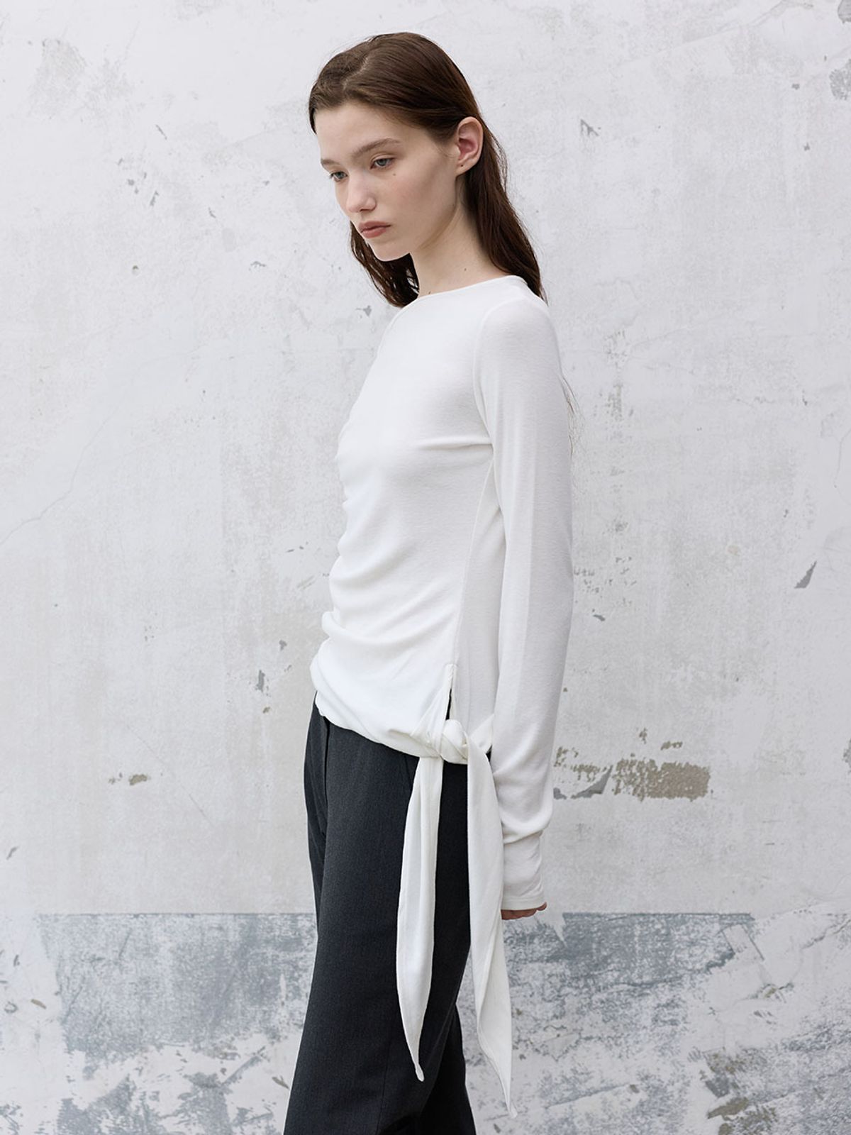 레이브(RAIVE) Shirring Asymmetrical Top VW6AE957_2color