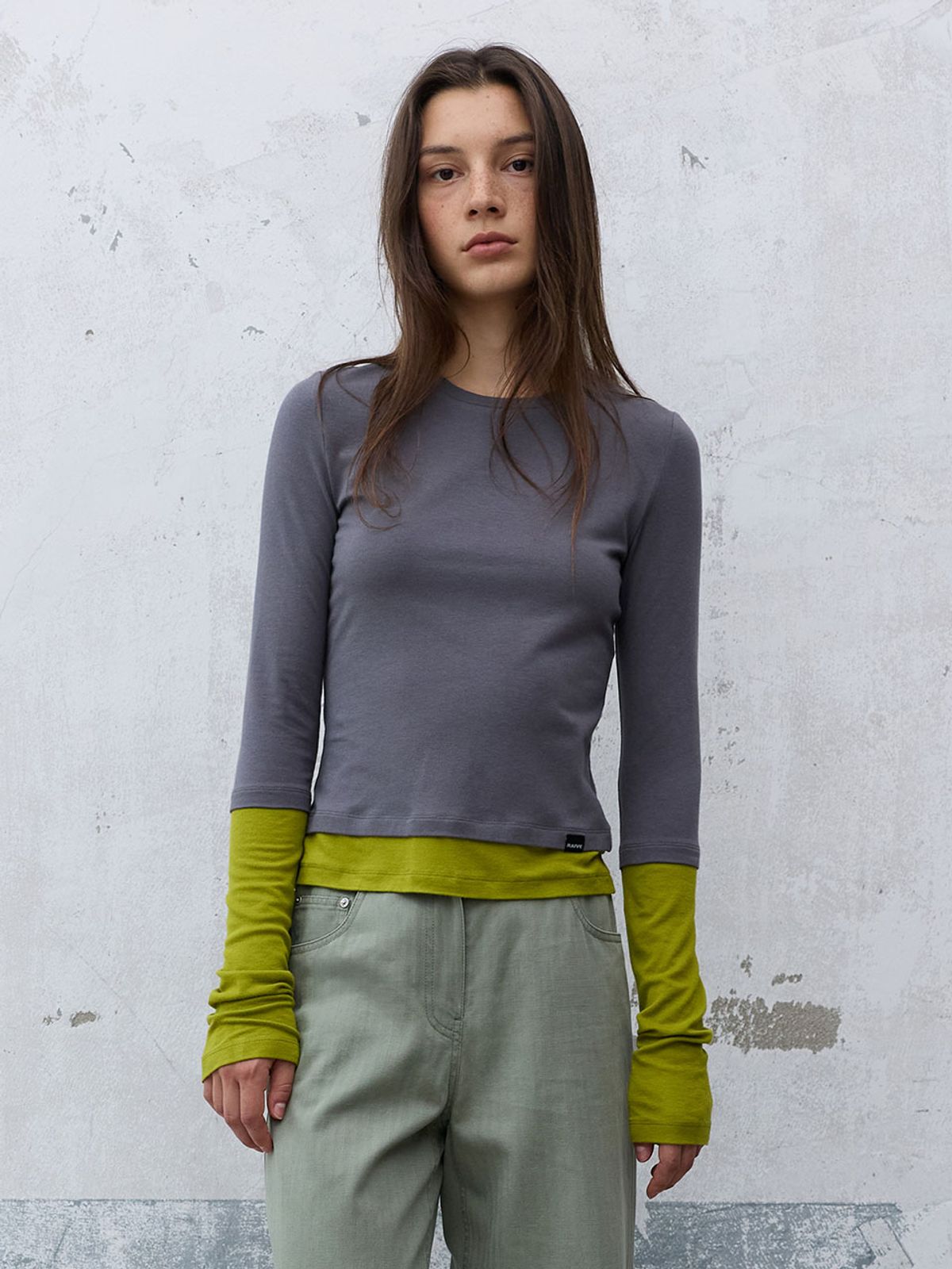 레이브(RAIVE) Coloring Layered T-shirts VW6AE963_4color