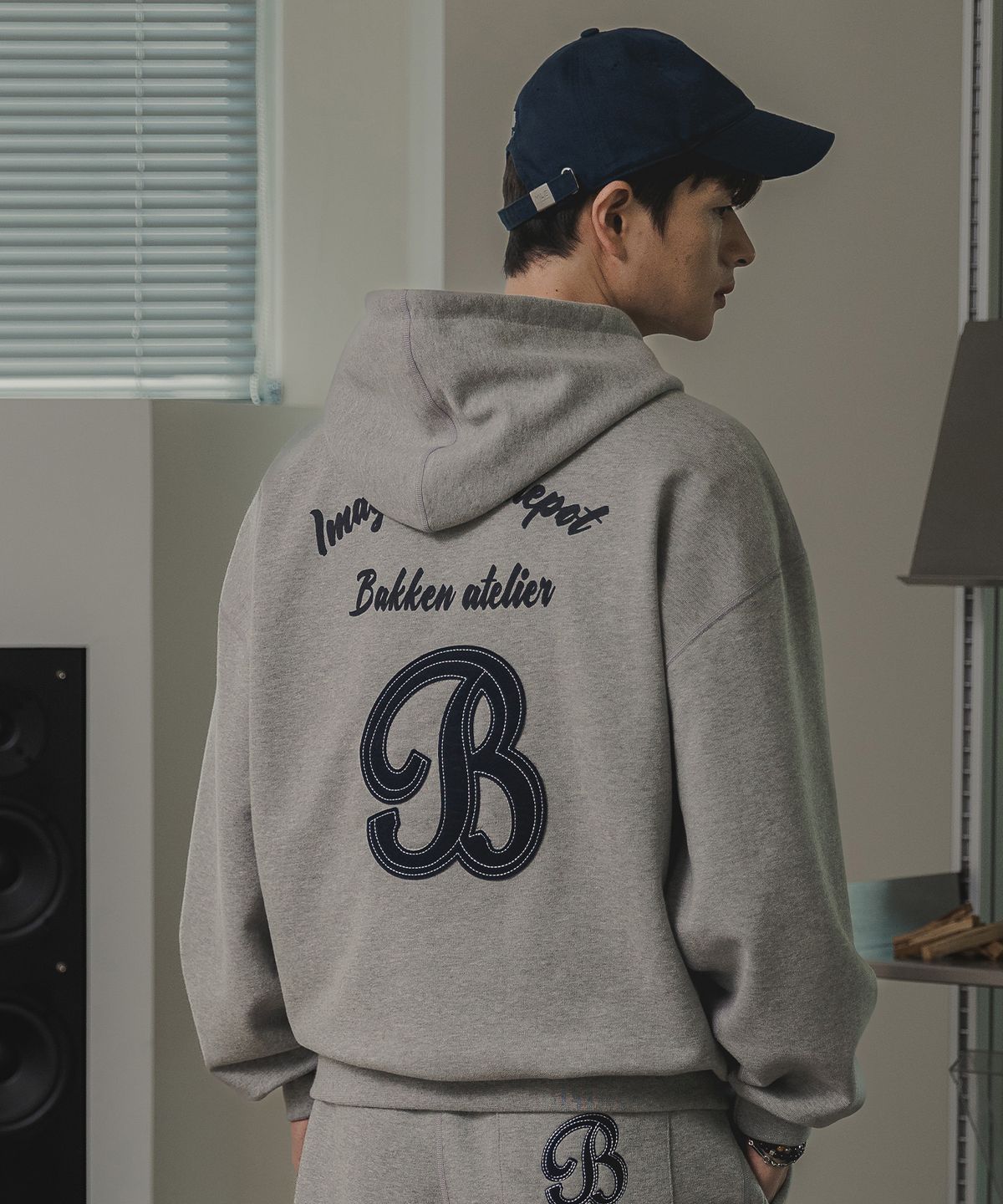바켄(BAKKEN) [MEN] B SYMBOL 아플리케 후디 BK6989 (3COLOR)