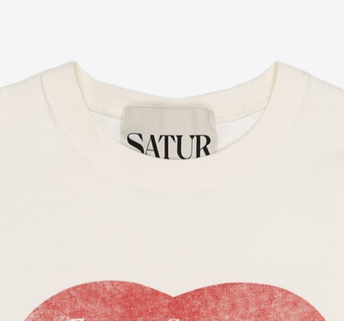 세터(SATUR) (W) 세터데이 레트로 무드 그래픽 반팔 티셔츠 빈티지 레드 L