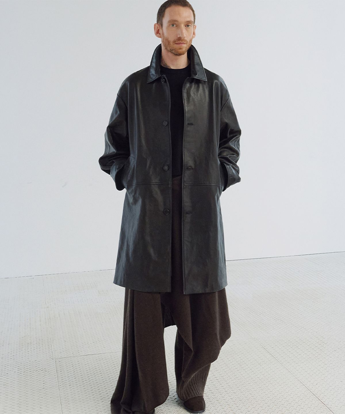 우마뭉(UMARMUNG) Italian vegetable lambskin half coat_Earthy black
