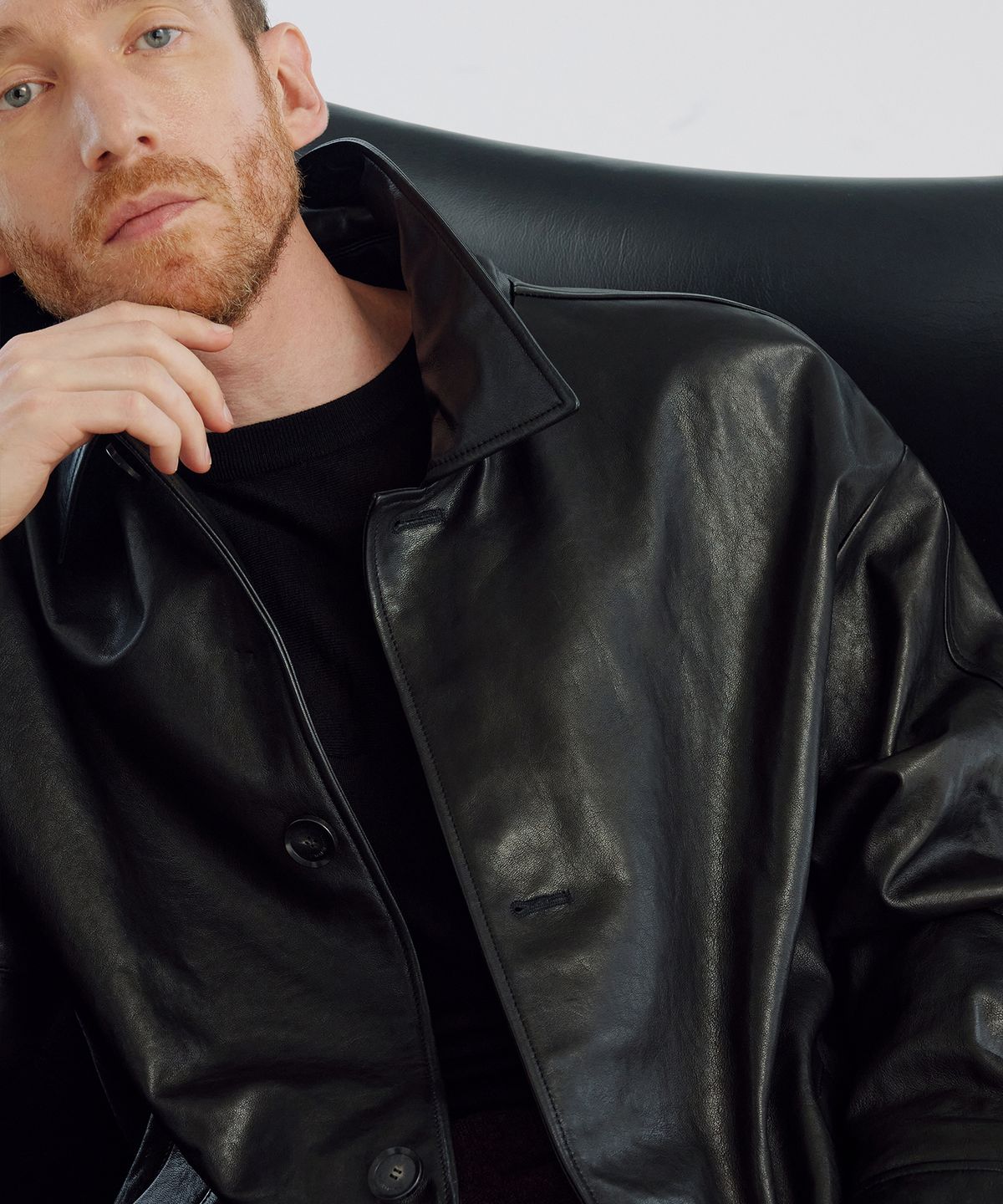 우마뭉(UMARMUNG) Italian vegetable lambskin half coat_Earthy black