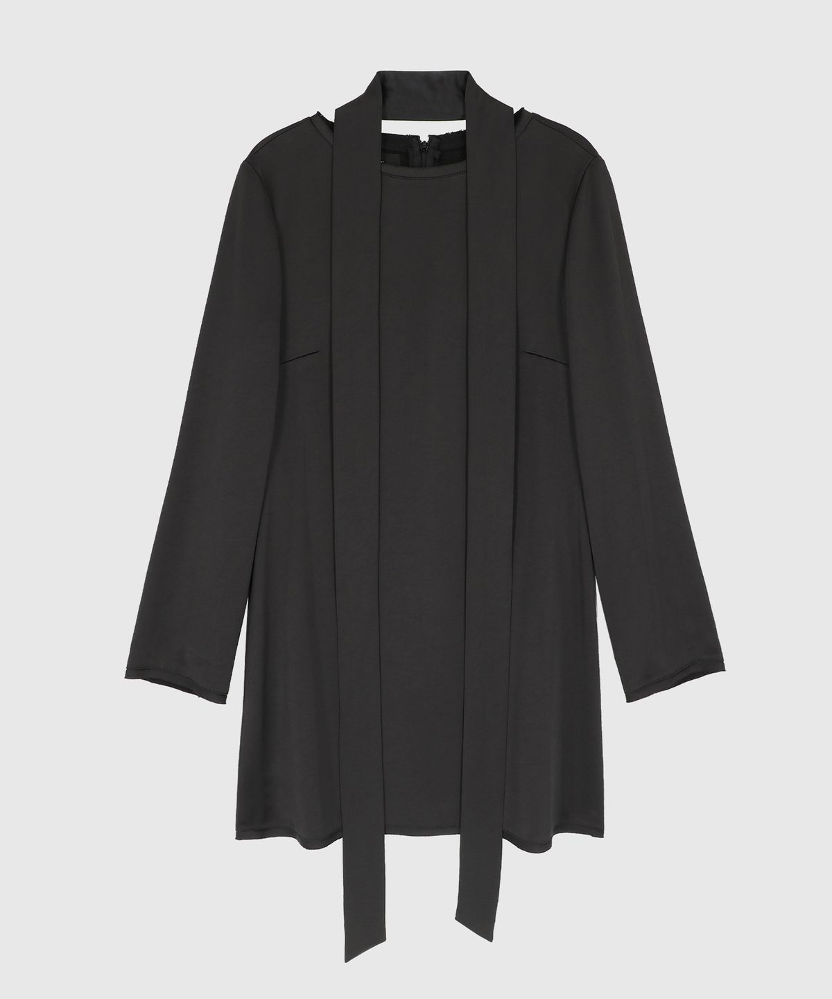시그레이트(SIGREAT) VISCOSE SATIN MINI DRESS_BLACK
