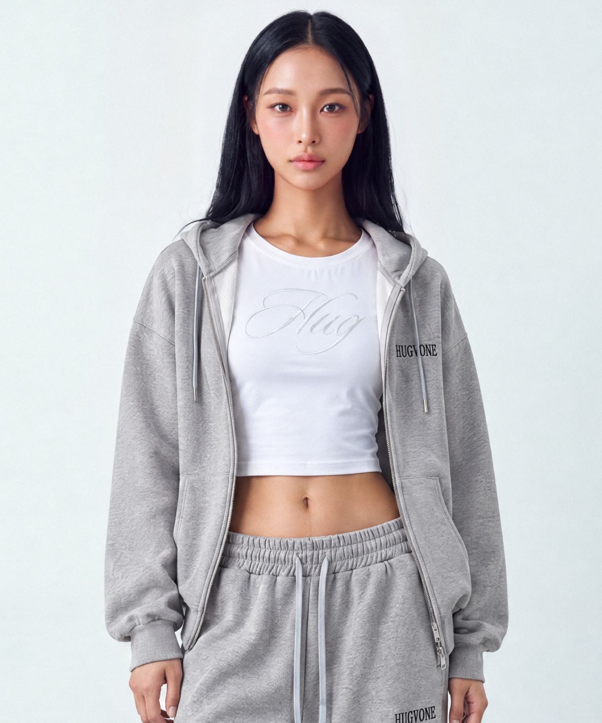 허그본(HUGVONE) 레거시 후드 집업 2컬러