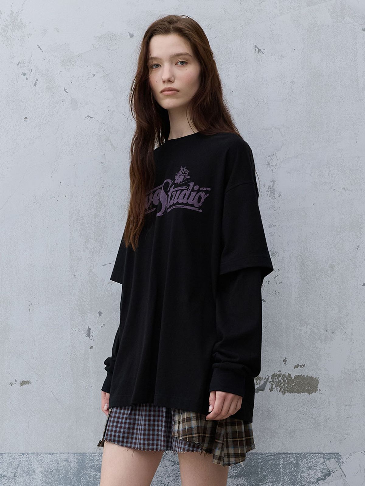 레이브(RAIVE) Double Sleeve Layered T-shirts VW6AE862_2color