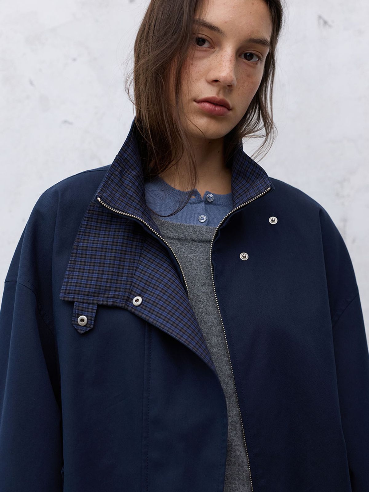 레이브(RAIVE) Check Detail Harrington Jumper VW6AM953_2color