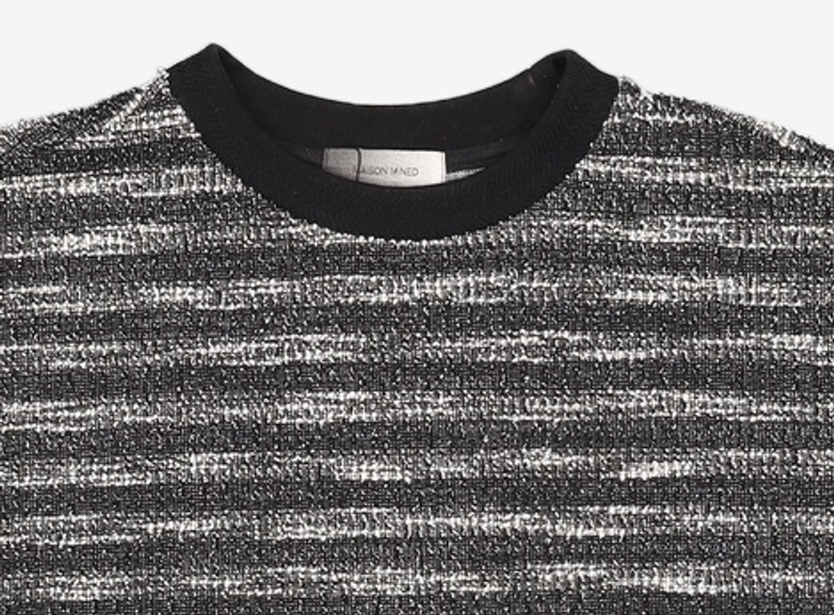 메종미네드(MAISON MINED) MIXED BOUCLE KNIT LONG SLEEVE BLACK L