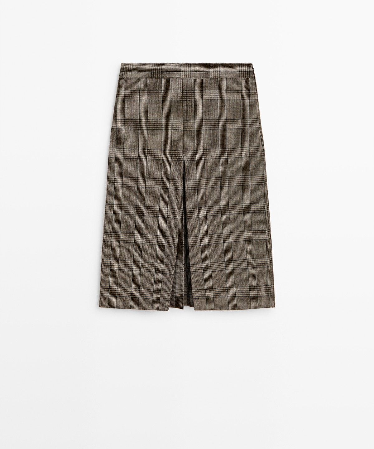 마시모두띠(MASSIMO DUTTI) 체크 플리츠 미디 스커트