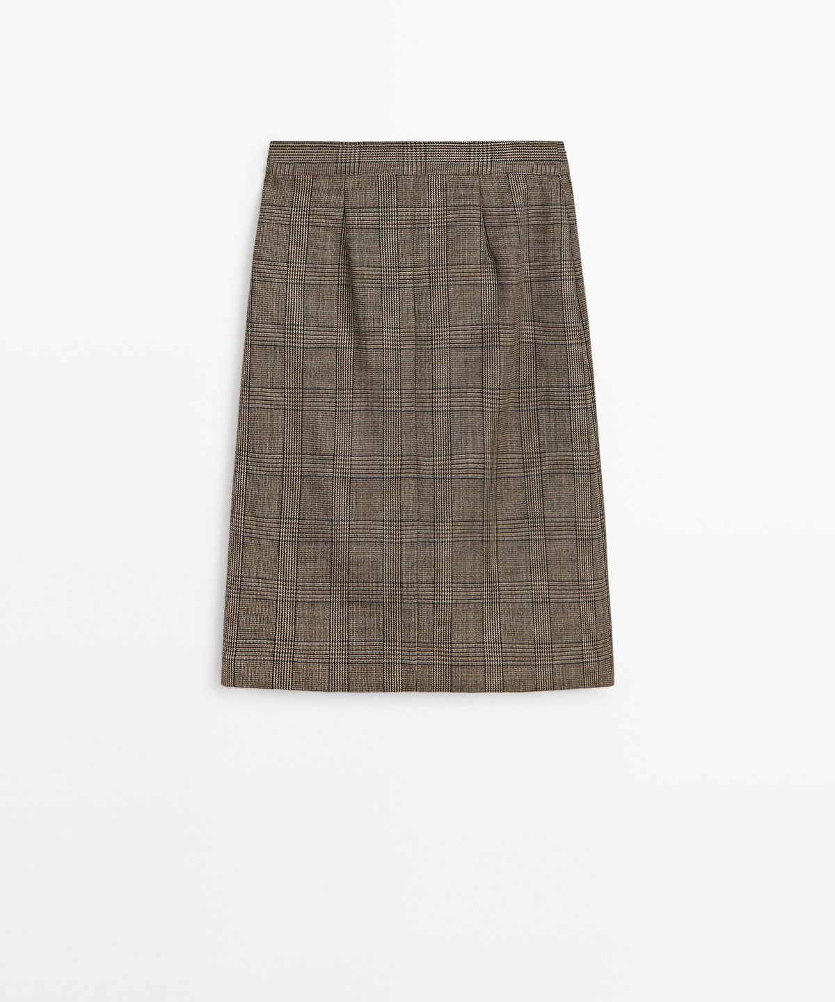 마시모두띠(MASSIMO DUTTI) 체크 플리츠 미디 스커트