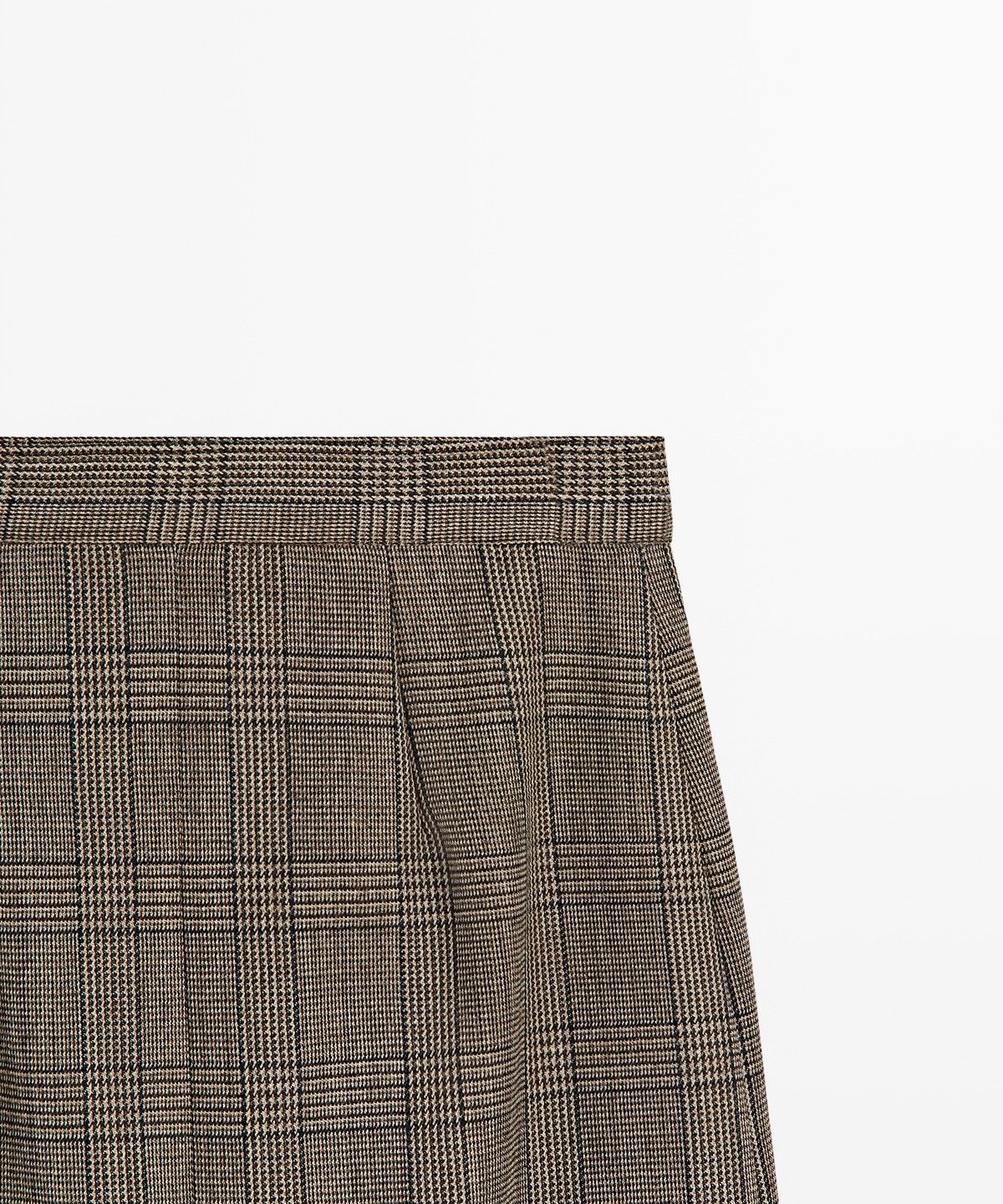 마시모두띠(MASSIMO DUTTI) 체크 플리츠 미디 스커트