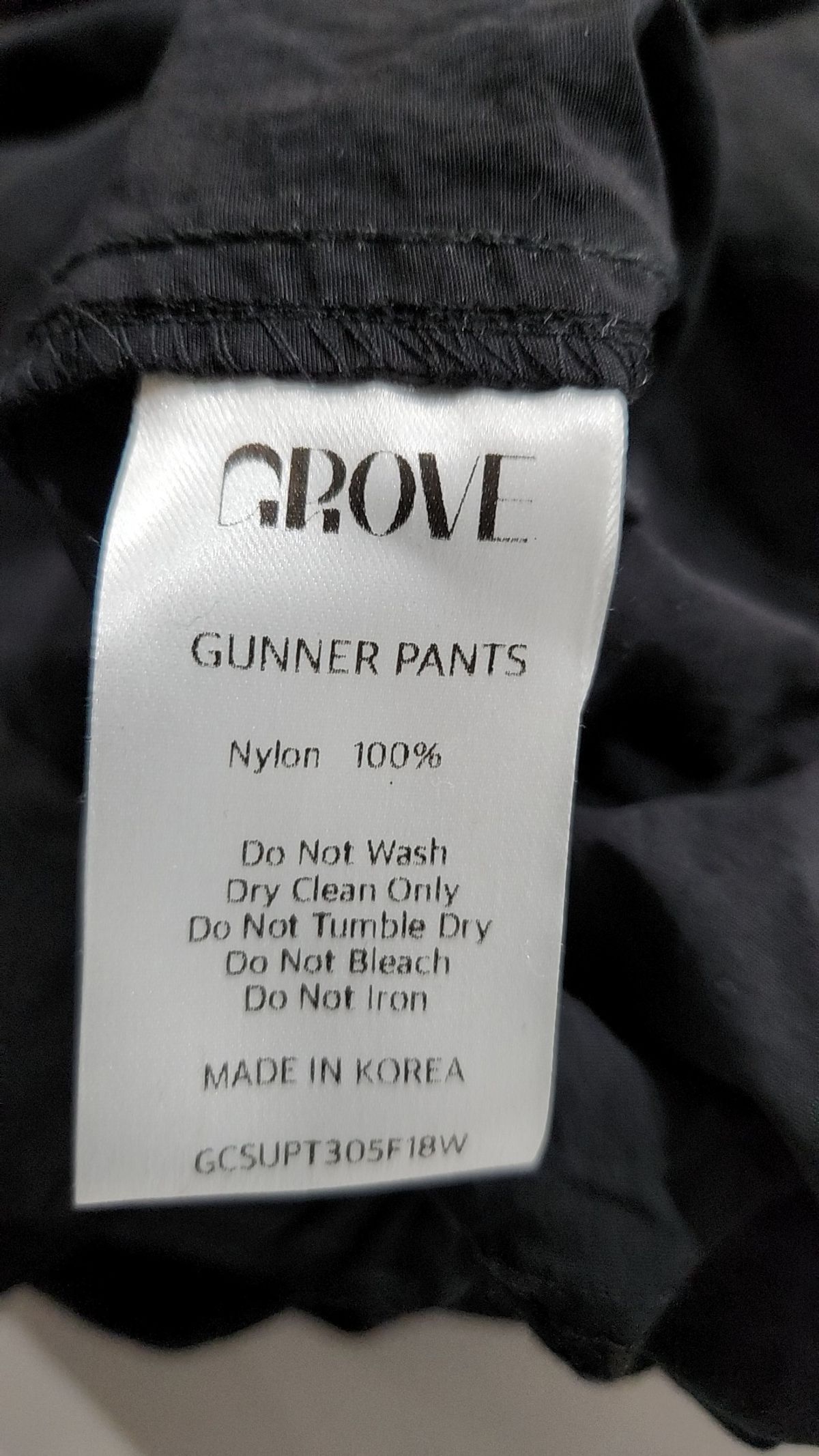 그로브(GROVE) 거너 팬츠BLACK S