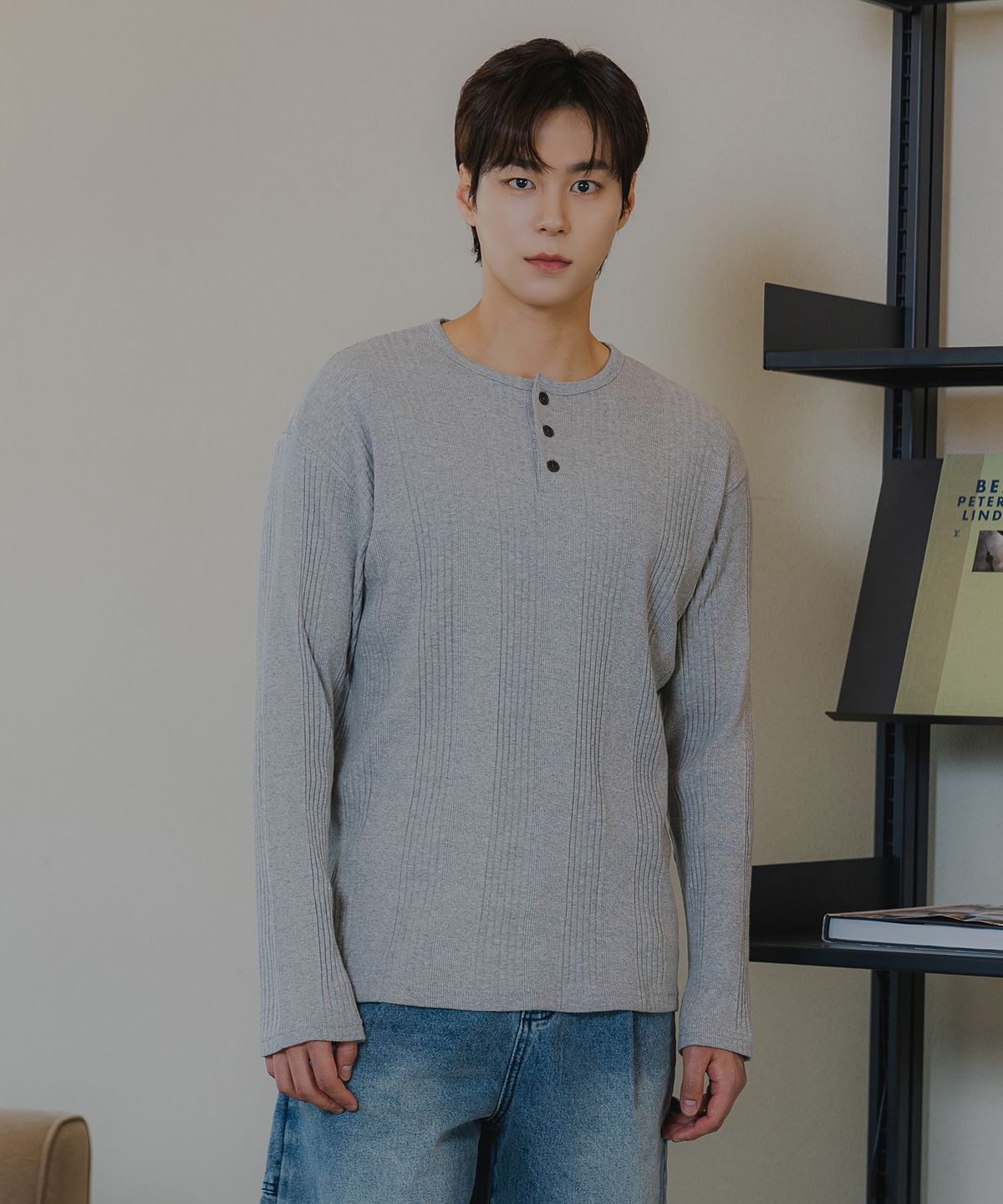 바켄(BAKKEN) [MEN] 헨리넥 롱슬리브 티셔츠 BK4224 (4COLOR)