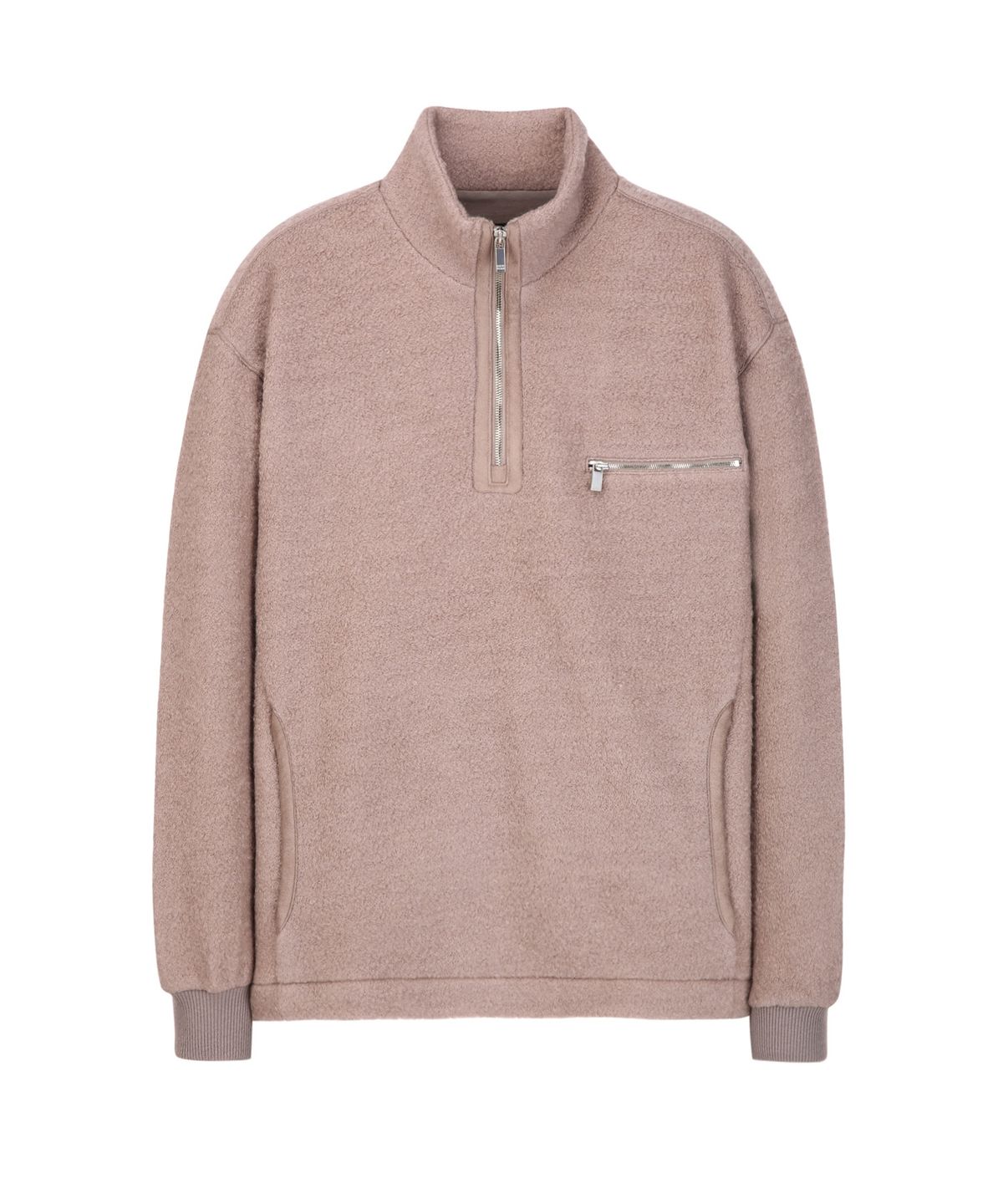 질스튜어트뉴욕 맨(JILLSTUART NEWYORK MEN) 울 블렌드 플리스 하프집업 스웻 셔츠 - 라이트브라운 (JNTS6D301W1)