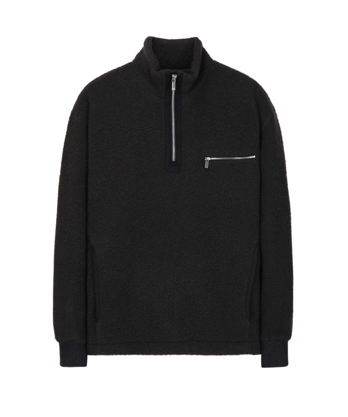질스튜어트뉴욕 맨(JILLSTUART NEWYORK MEN) 울 블렌드 플리스 하프집업 스웻 셔츠 - 다크그레이 (JNTS6D302G3)