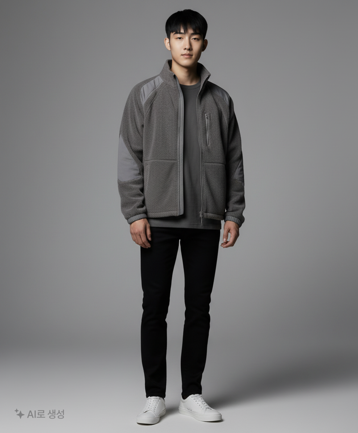 노매뉴얼(NOMANUAL) T.S FLEECE JACKET - CHARCOAL XL