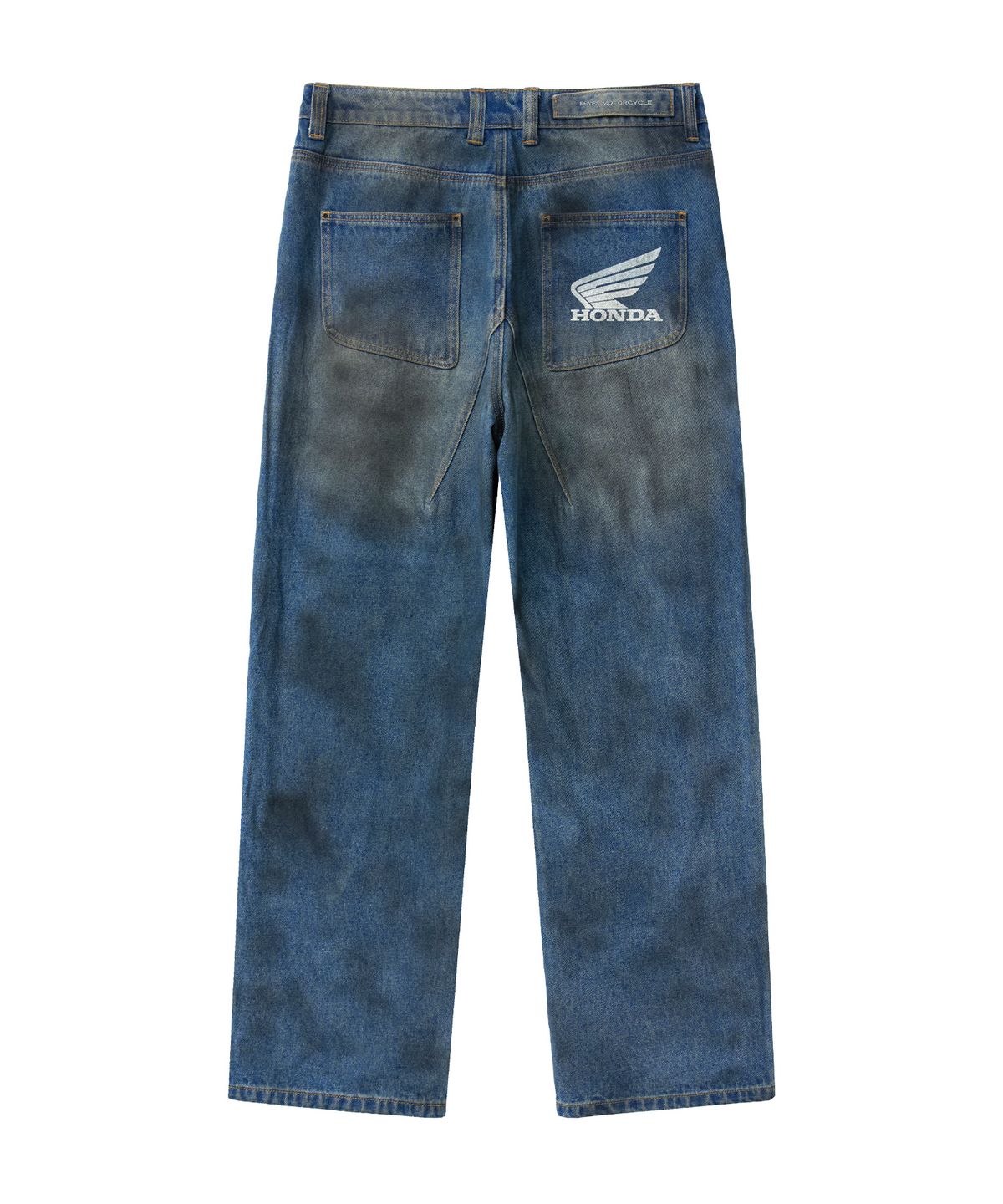 핍스 모터사이클(PHYPS MOTORCYCLE) Dirty Washing Racing Denim Pants Blue