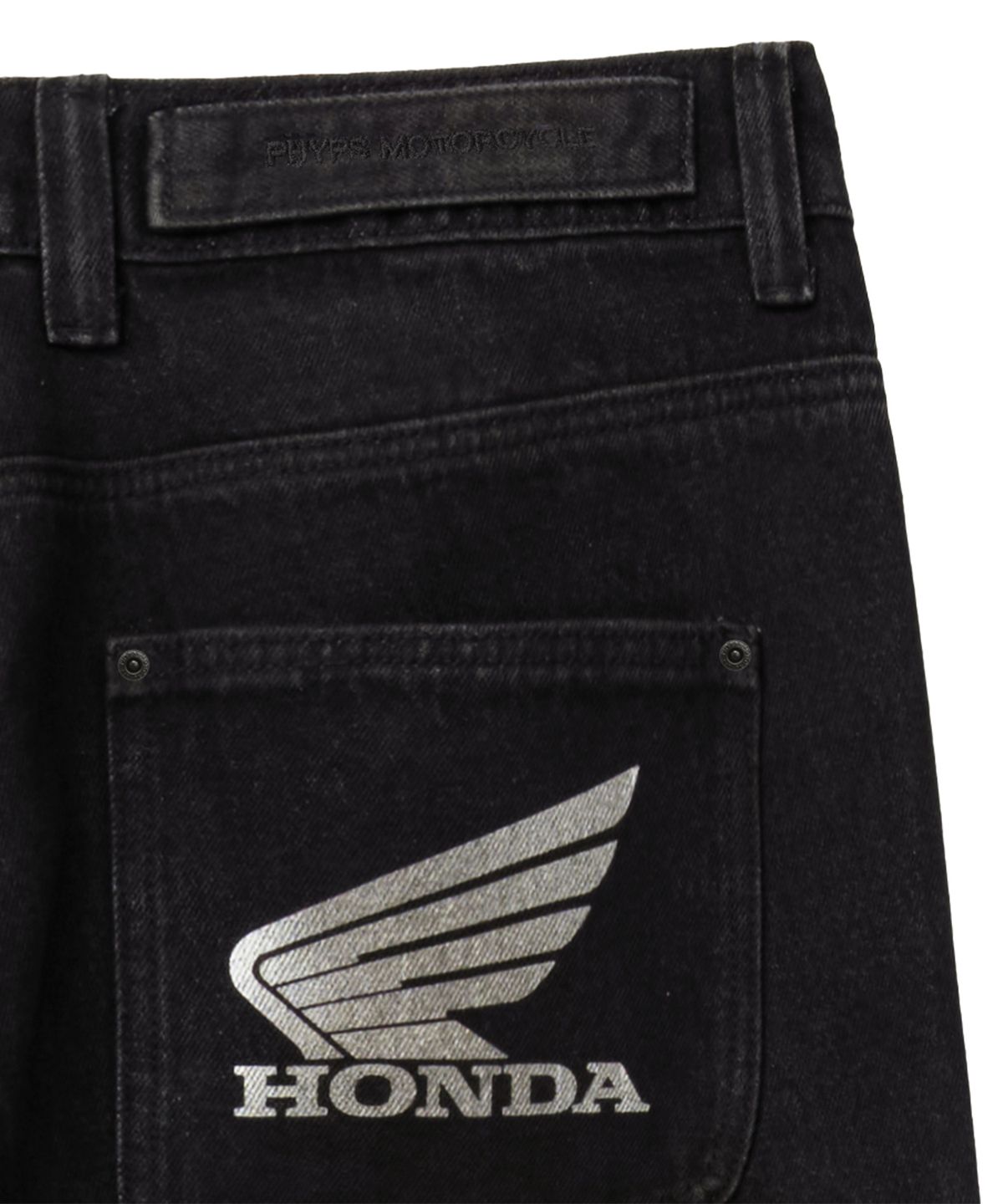 핍스 모터사이클(PHYPS MOTORCYCLE) Dirty Washing Racing Denim Pants Black