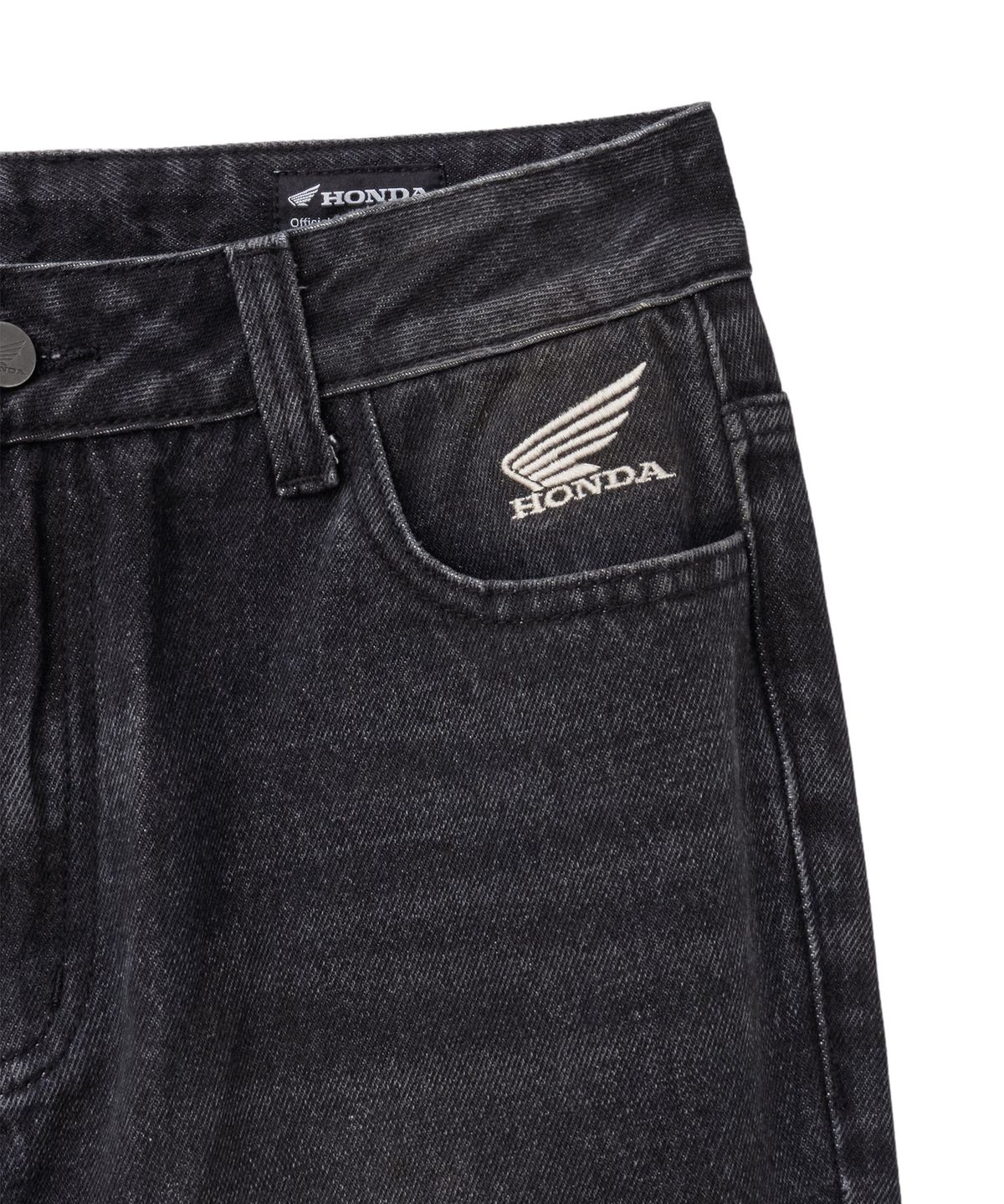 핍스 모터사이클(PHYPS MOTORCYCLE) Women Grunge Dirty Washed Bootcut Denim Pants Black