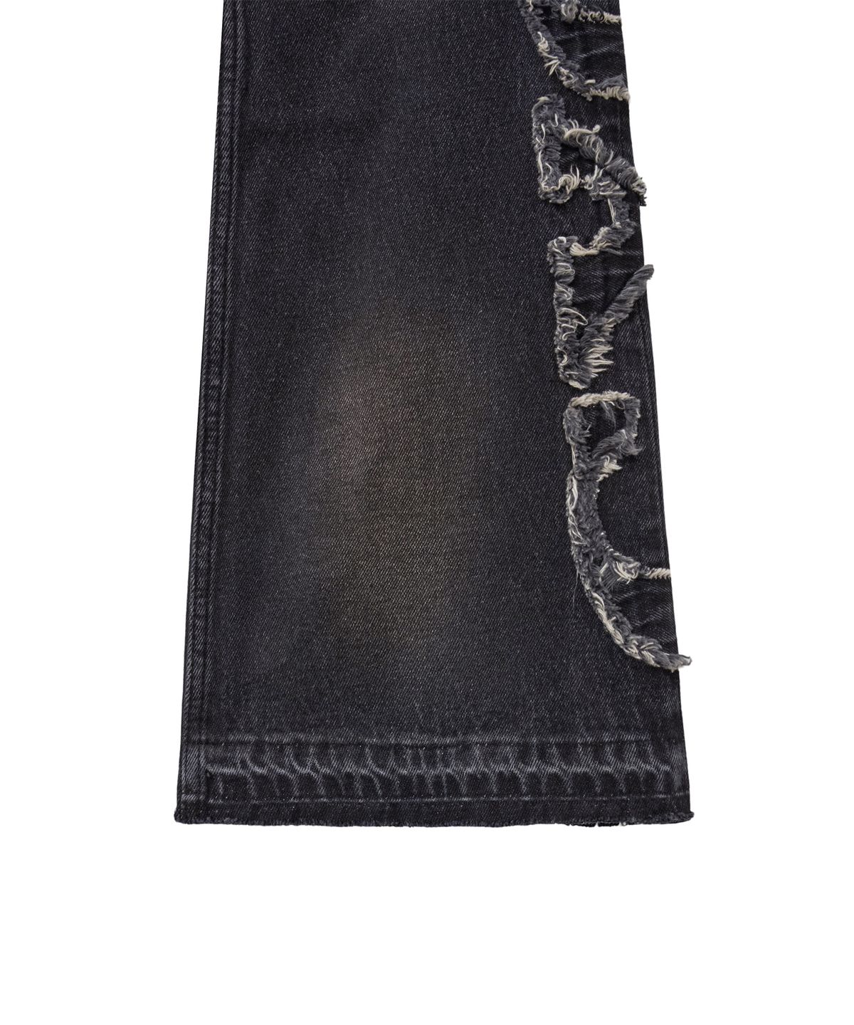 핍스 모터사이클(PHYPS MOTORCYCLE) Women Grunge Dirty Washed Bootcut Denim Pants Black