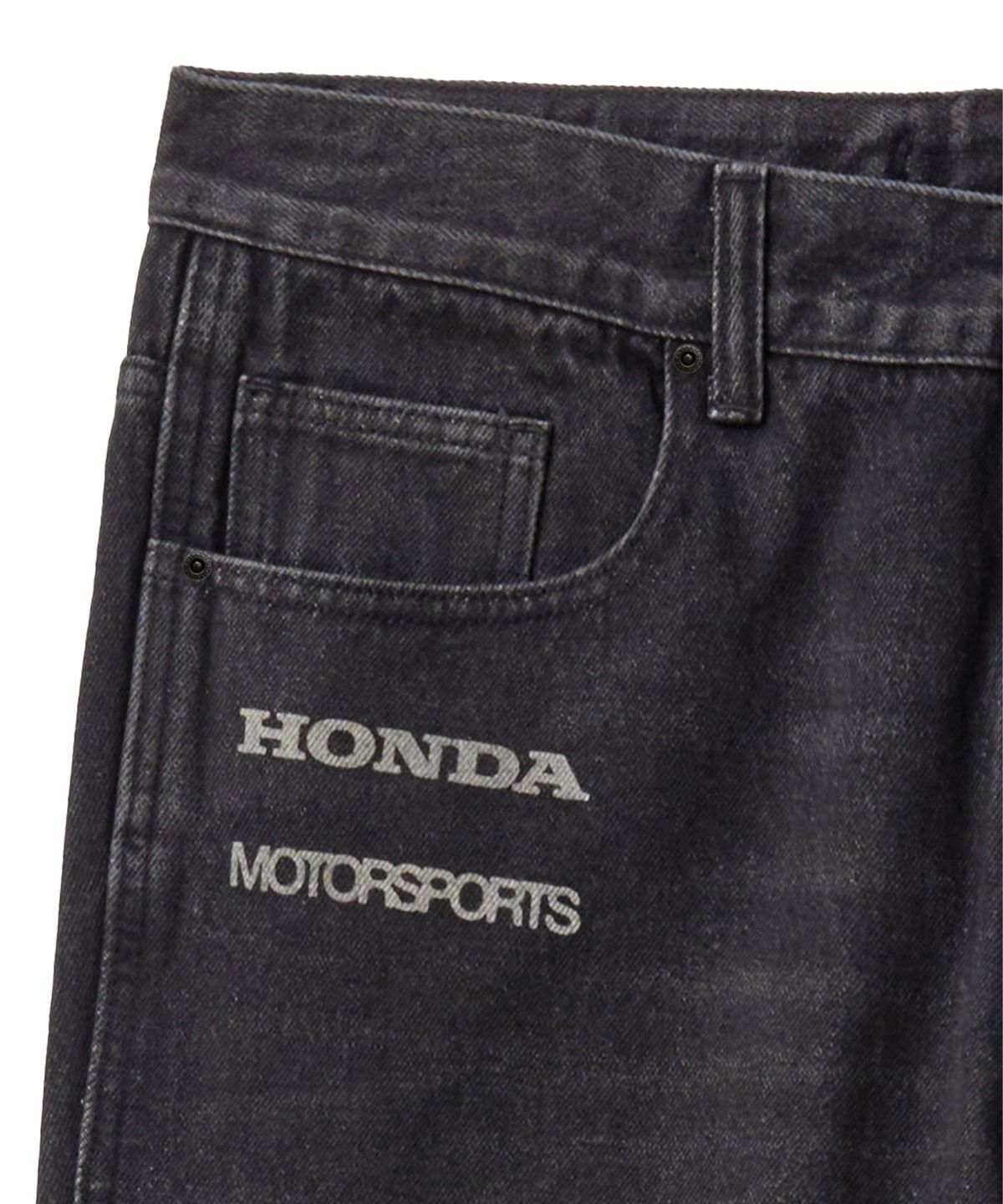 핍스 모터사이클(PHYPS MOTORCYCLE) Dirty Wash Semi Flare Denim Pants Black