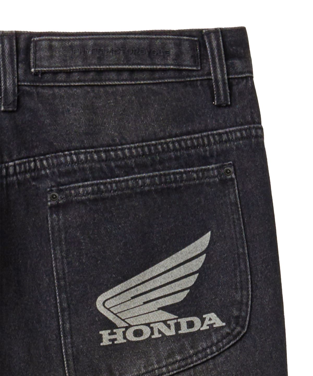 핍스 모터사이클(PHYPS MOTORCYCLE) Dirty Wash Semi Flare Denim Pants Black