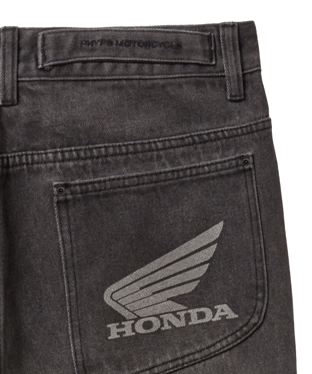 핍스 모터사이클(PHYPS MOTORCYCLE) Dirty Wash Semi Flare Denim Pants Gray