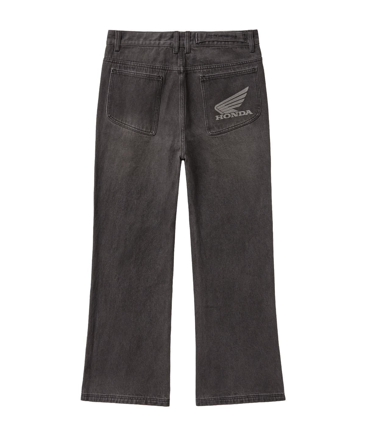 핍스 모터사이클(PHYPS MOTORCYCLE) Dirty Wash Semi Flare Denim Pants Gray