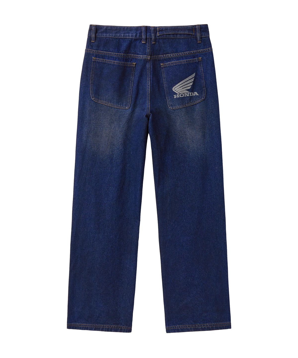 핍스 모터사이클(PHYPS MOTORCYCLE) Dirty Wash Semi Wide Loose Fit Denim Pants Navy
