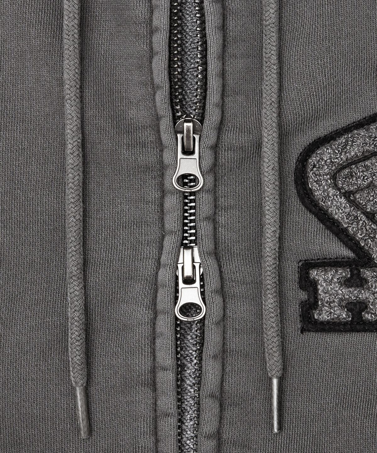 핍스 모터사이클(PHYPS MOTORCYCLE) Boucle Patch Sweat Hoodie Zipup Charcoal