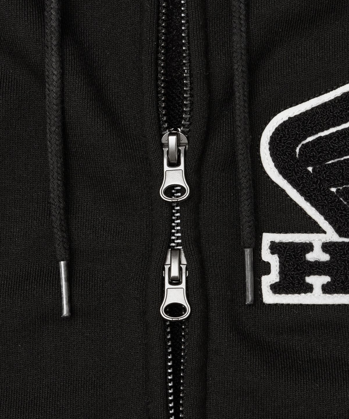 핍스 모터사이클(PHYPS MOTORCYCLE) Boucle Patch Sweat Hoodie Zipup Black
