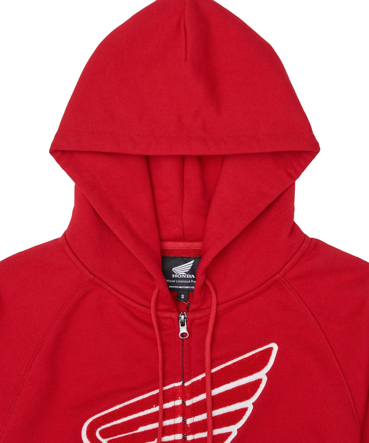 핍스 모터사이클(PHYPS MOTORCYCLE) Women Boucle Logo Hoodie Zipup Red