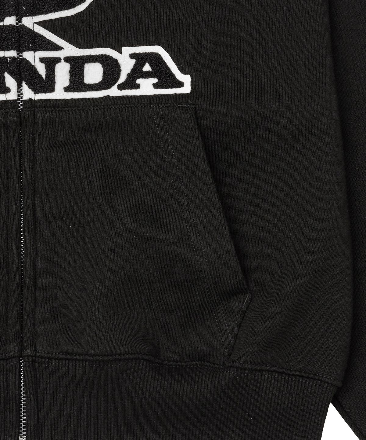 핍스 모터사이클(PHYPS MOTORCYCLE) Women Boucle Logo Hoodie Zipup Black