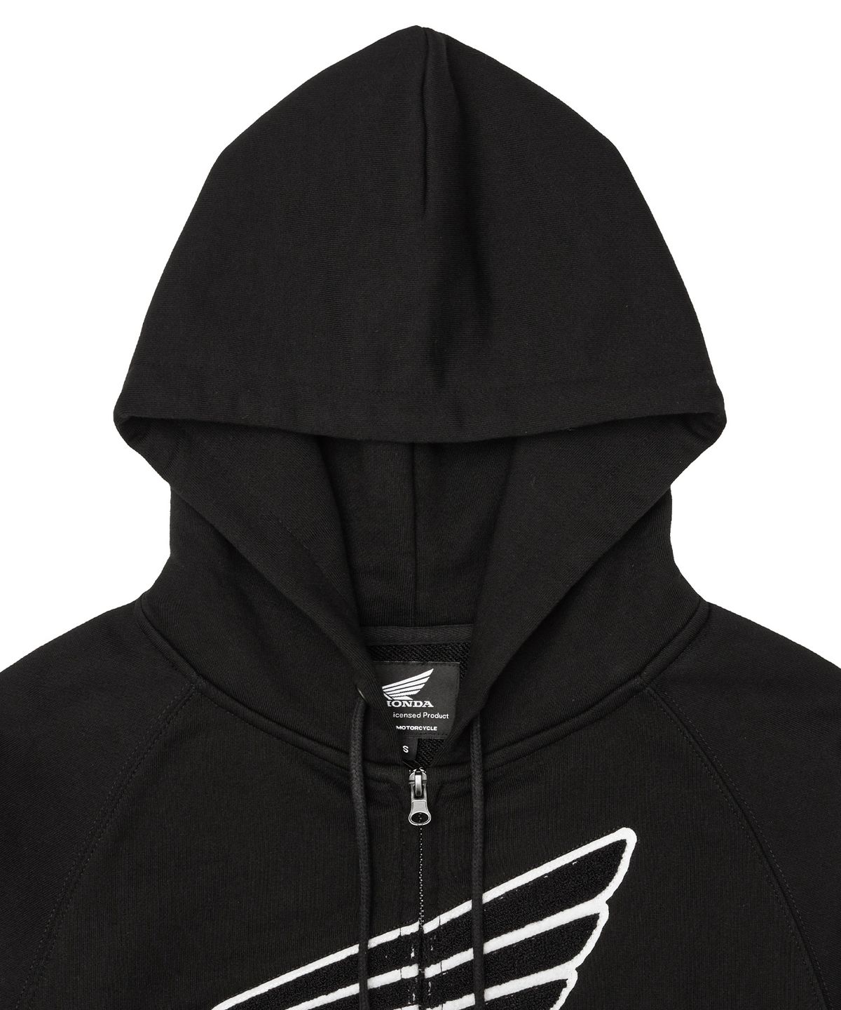핍스 모터사이클(PHYPS MOTORCYCLE) Women Boucle Logo Hoodie Zipup Black