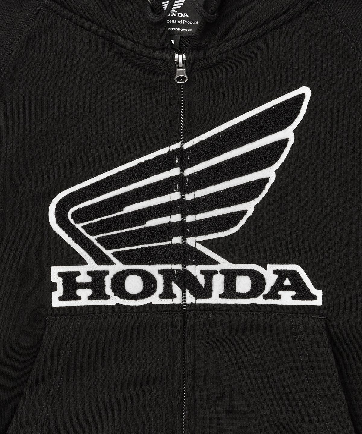 핍스 모터사이클(PHYPS MOTORCYCLE) Women Boucle Logo Hoodie Zipup Black