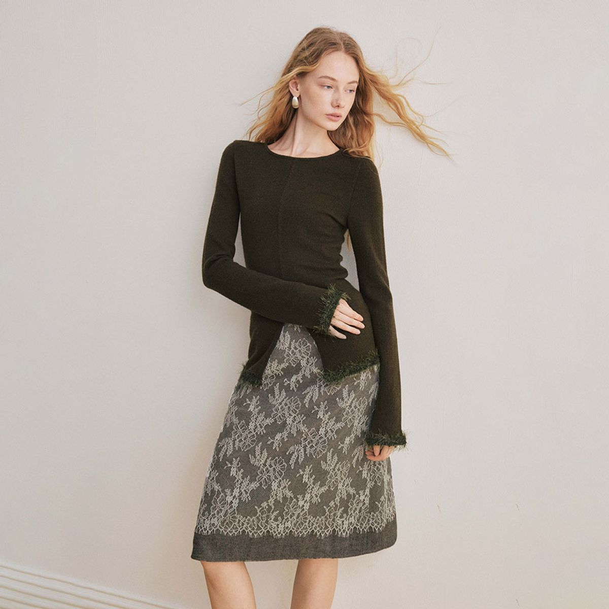 와이와이아이엠(YYIAM) YY_Herringbone slim skirt