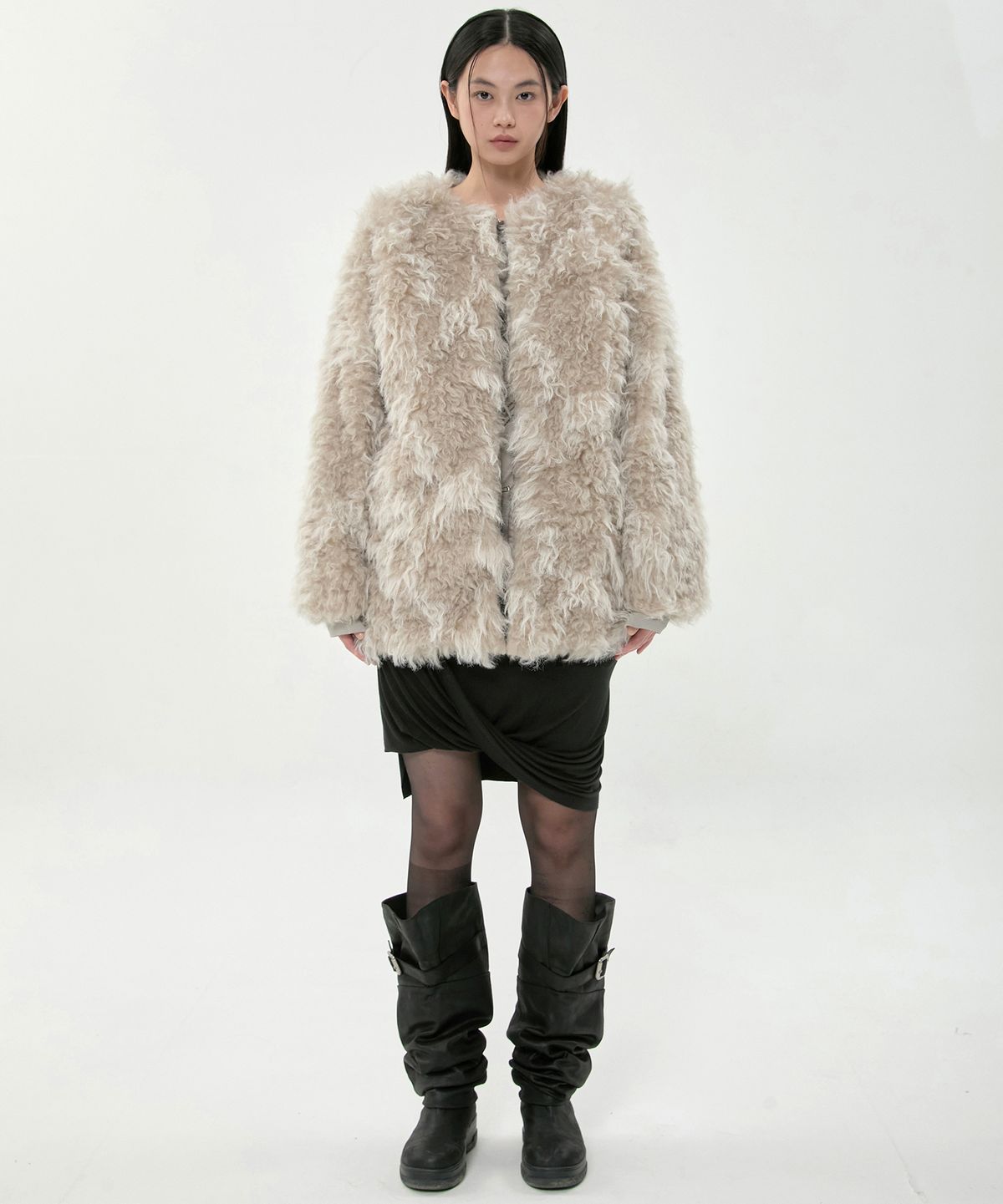 플레어업(FLAREUP) Fur Jacket (FL-046_Curly Brown)