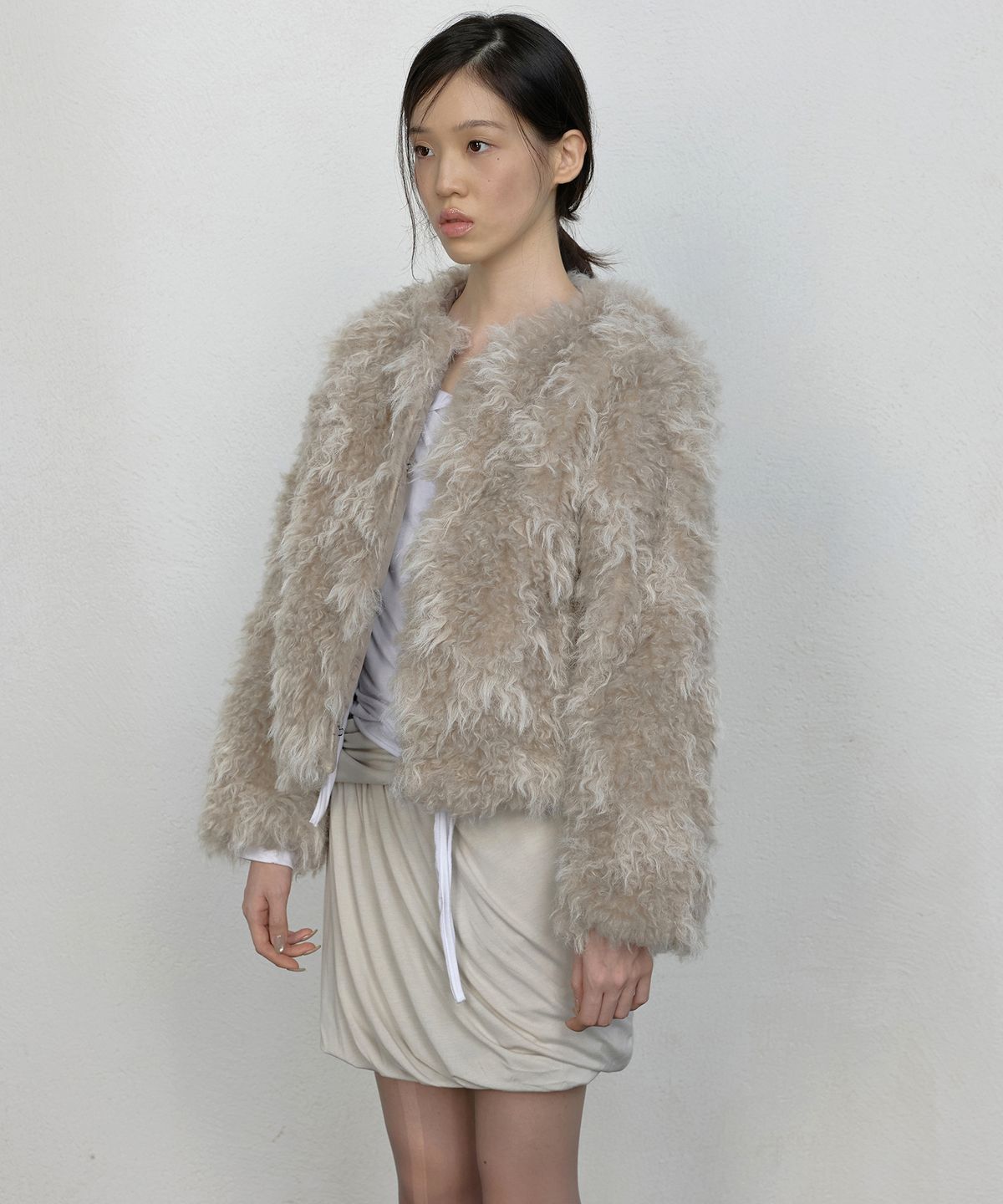 플레어업(FLAREUP) Fur Jacket (FL-046_Curly Brown)