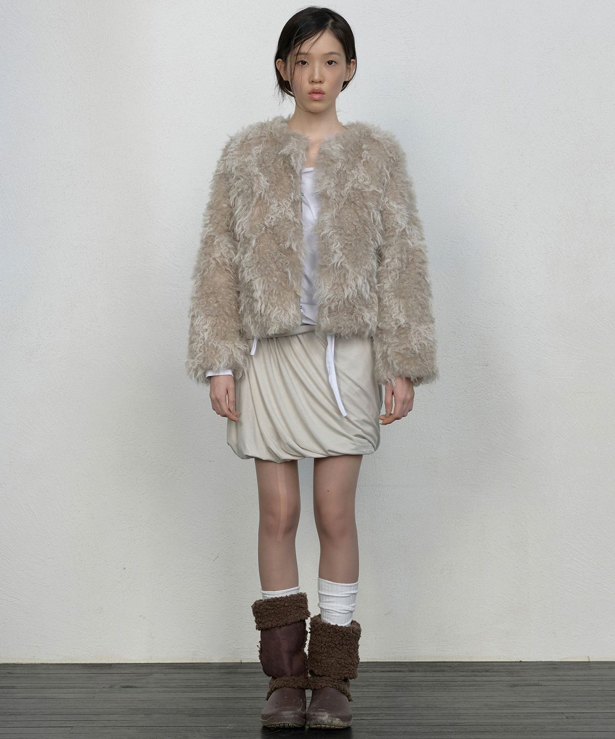 플레어업(FLAREUP) Fur Jacket (FL-046_Curly Brown)