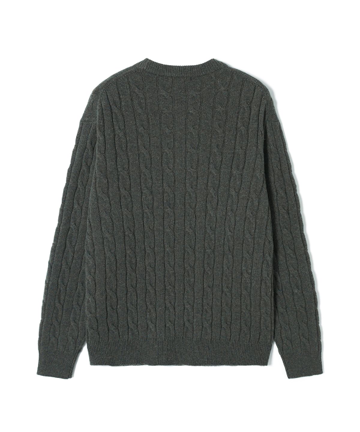 애드호크(ADHOC) 남녀공용 라운드넥 케이블 니트 (KHAKI) (HCALK40)